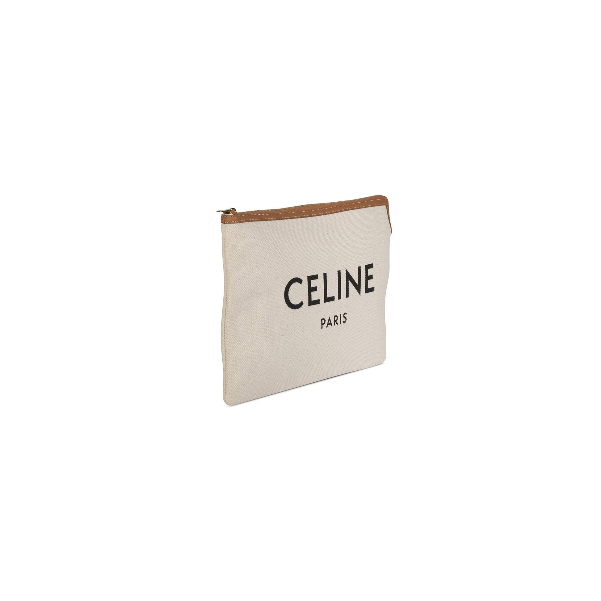 Celine Printed Pouch Clutch Handbag Canvas Large Clutch Bag
