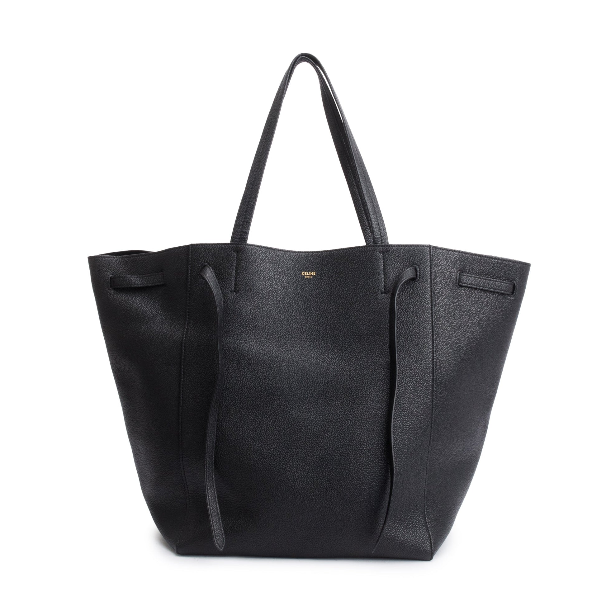 Celine Soft Grained Calfskin Cabas Phantom Tote Handbag Black Medium Tote Bag