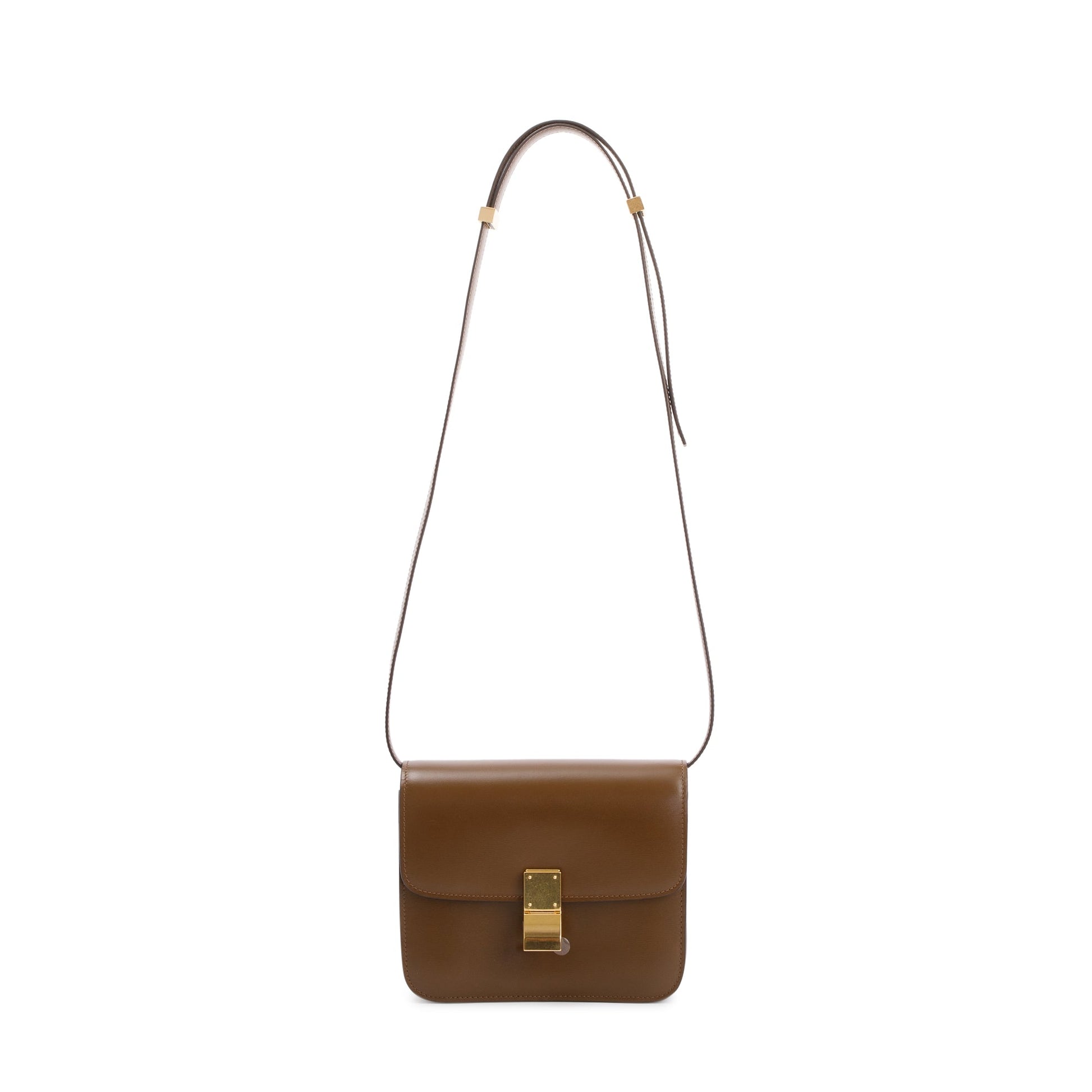 Celine Camel Smooth Calfskin Classic Box Bag Small Flap Travel Bag