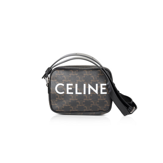 Celine Triomphe Messenger Bag With Print Canvas Mini Travel Bag