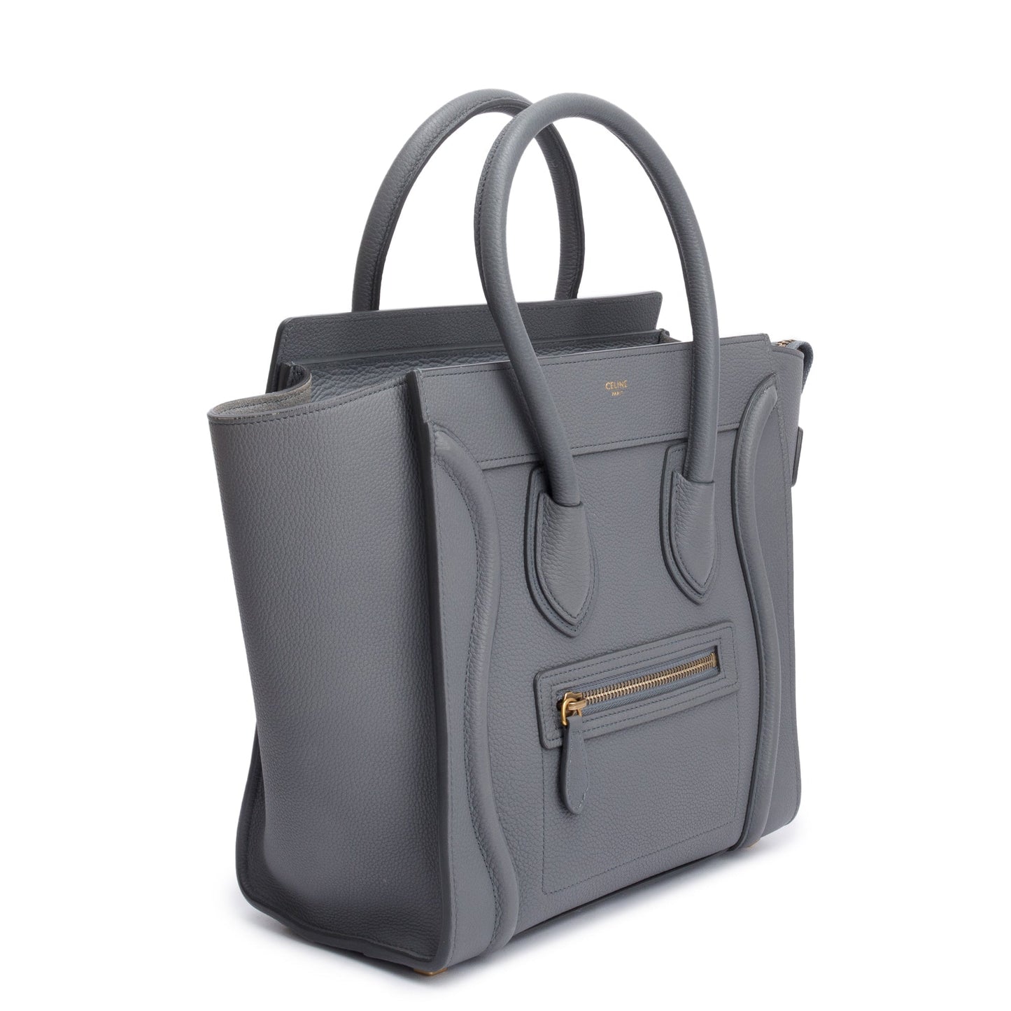 Celine Grey Calfskin Micro Luggage Tote Handbag Leather Tote Bag