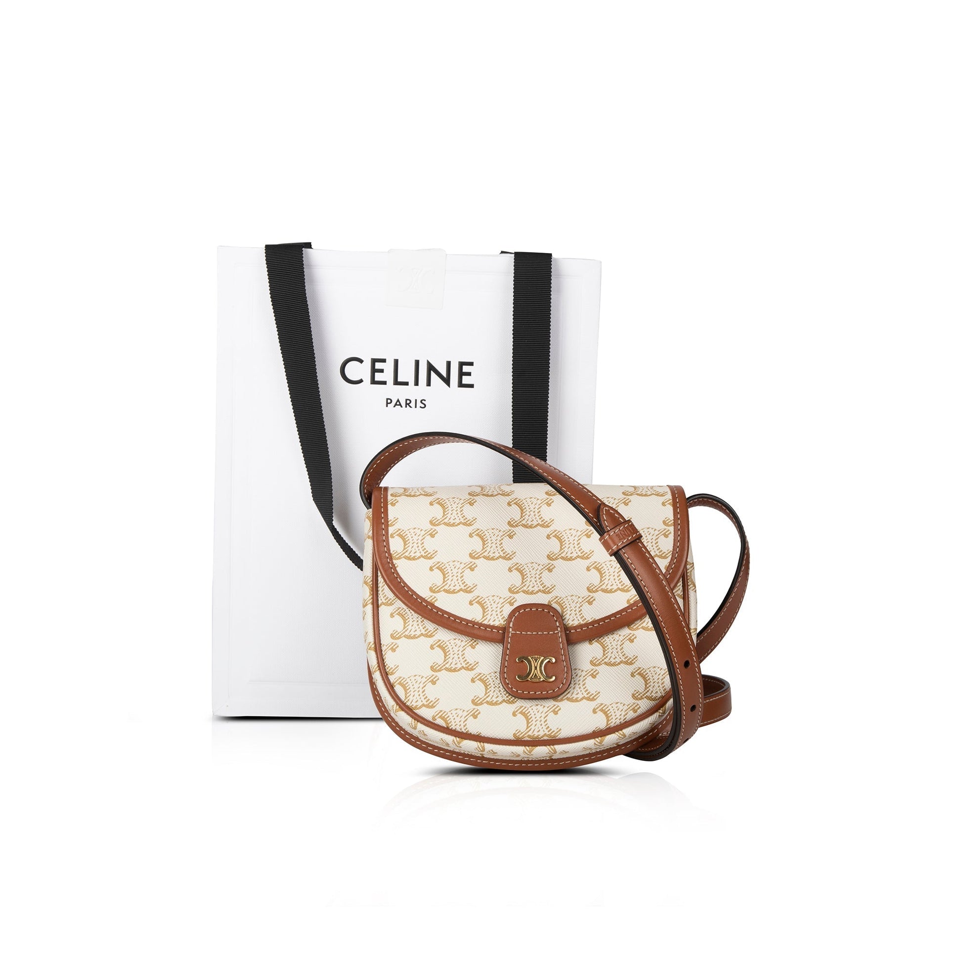 Celine Triomphe Besace Crossbody Bag Canvas Mini