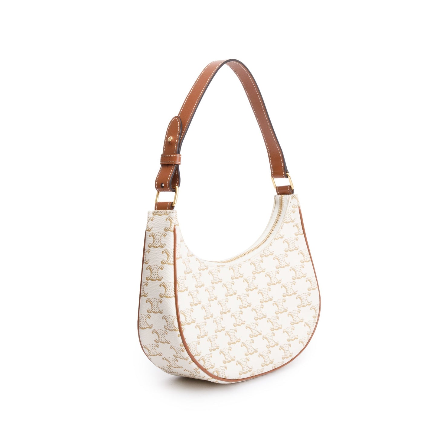 Celine Triomphe Ava Shoulder Bag Canvas White