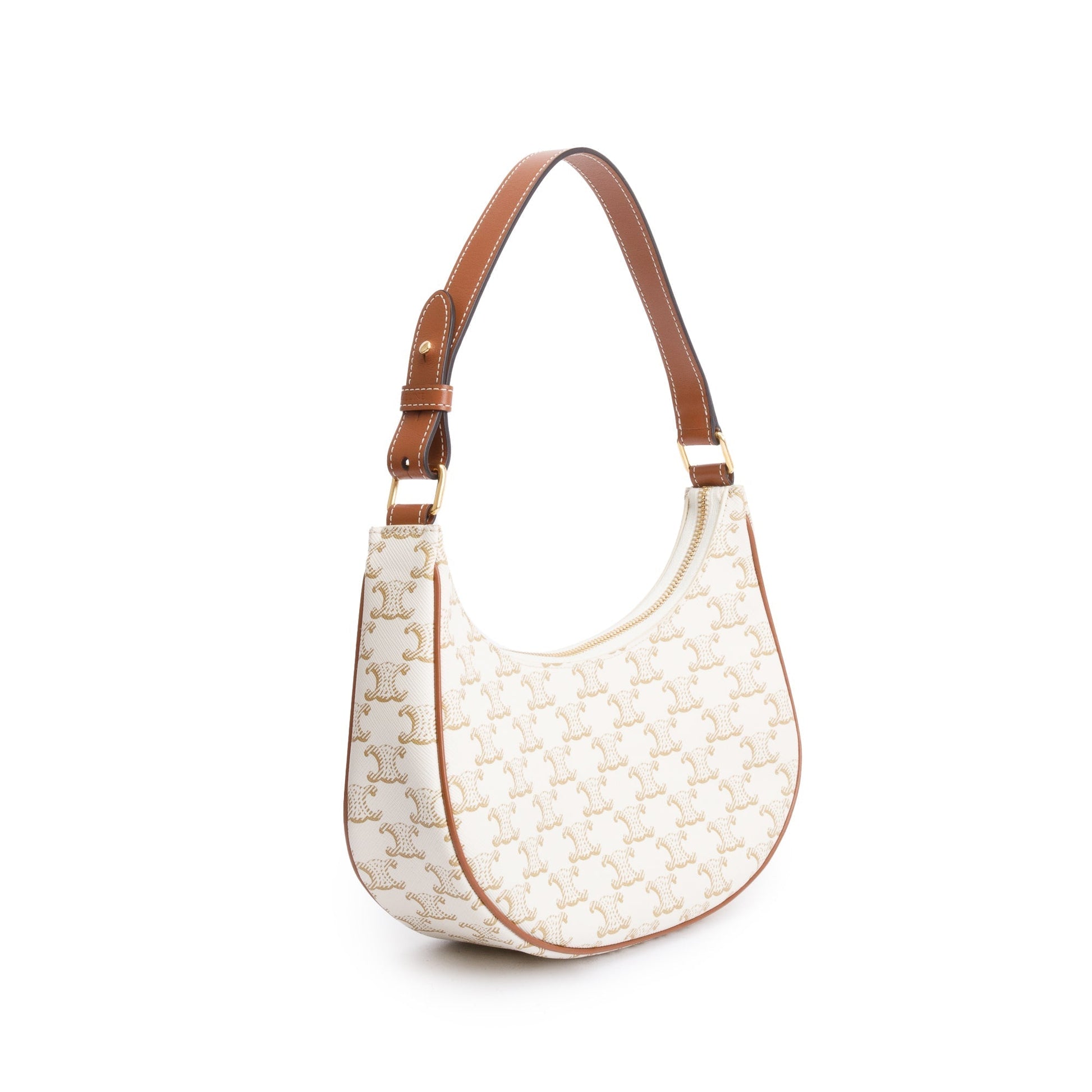 Celine Triomphe Ava Shoulder Bag Canvas White