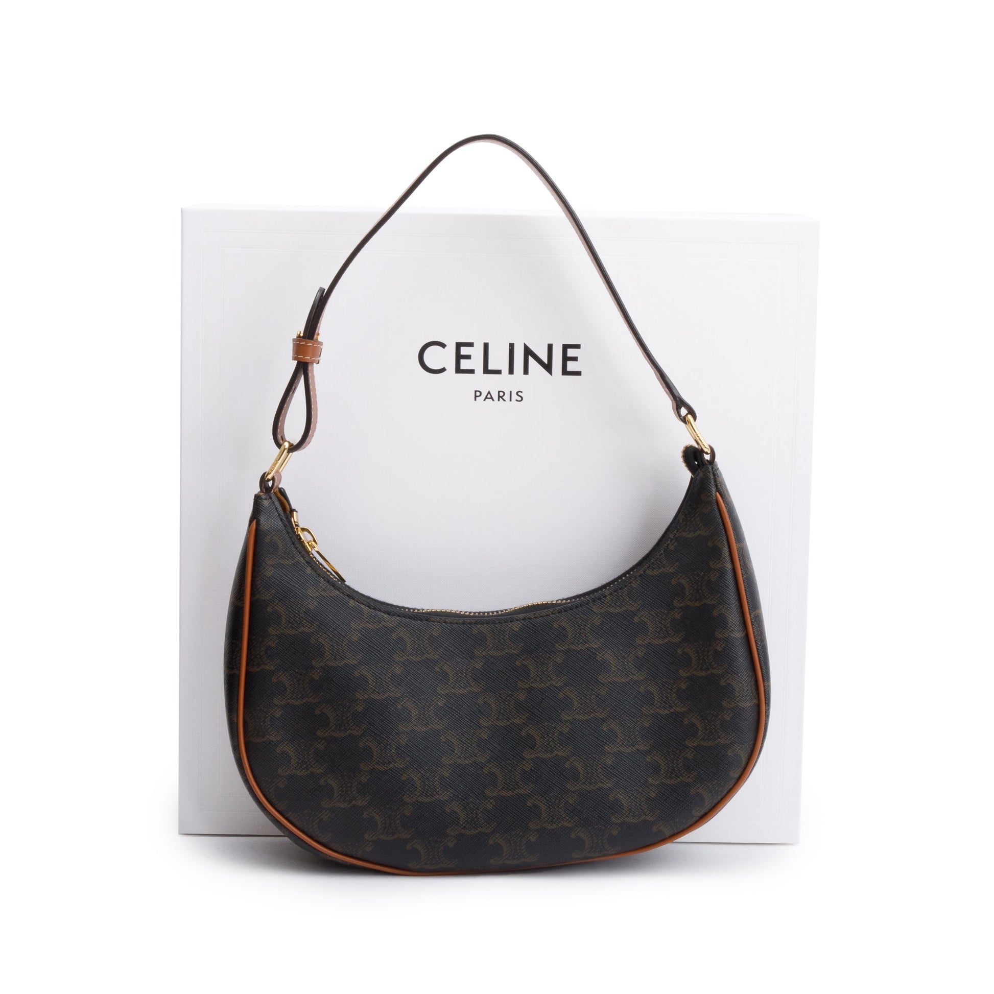 Celine Triomphe Ava Shoulder Bag Canvas Brown