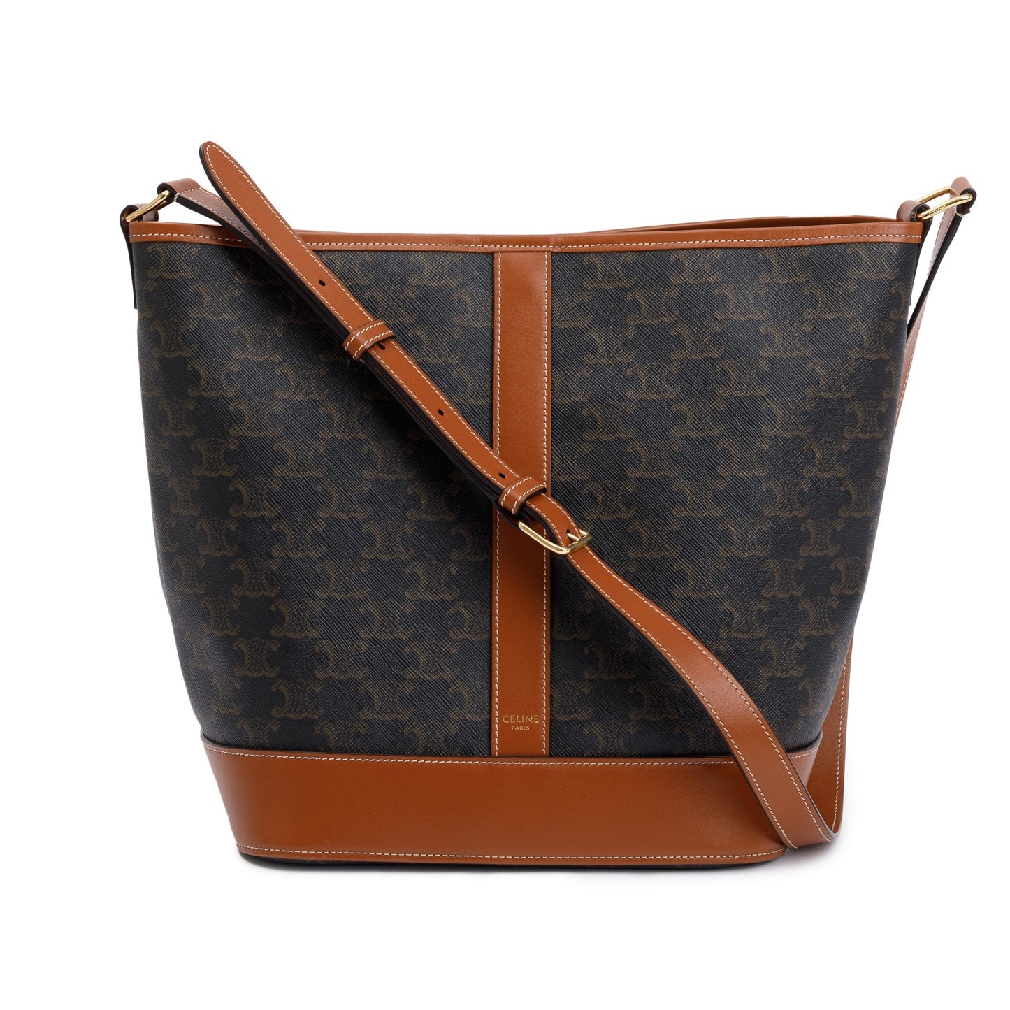 Celine Triomphe Bucket Bag Canvas Brown Bucket Bag