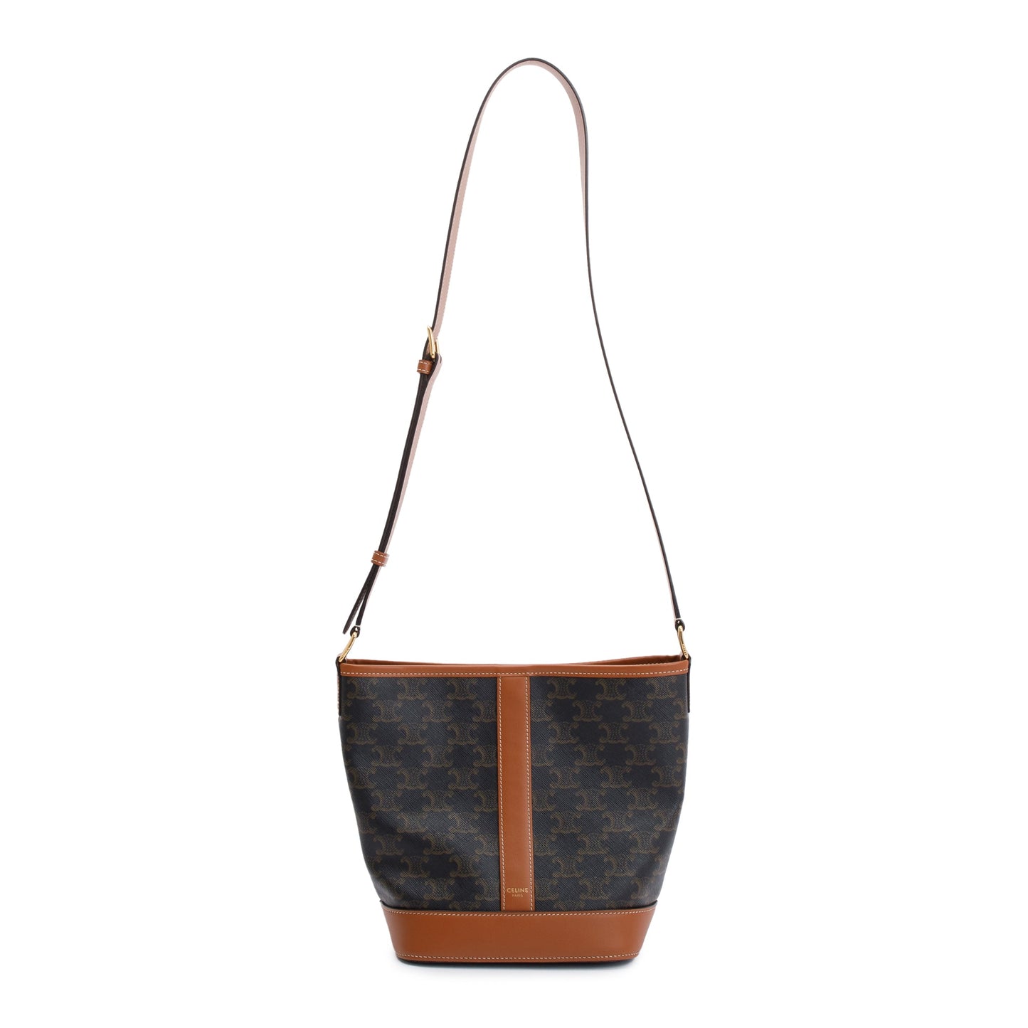 Celine Triomphe Bucket Bag Canvas Brown
