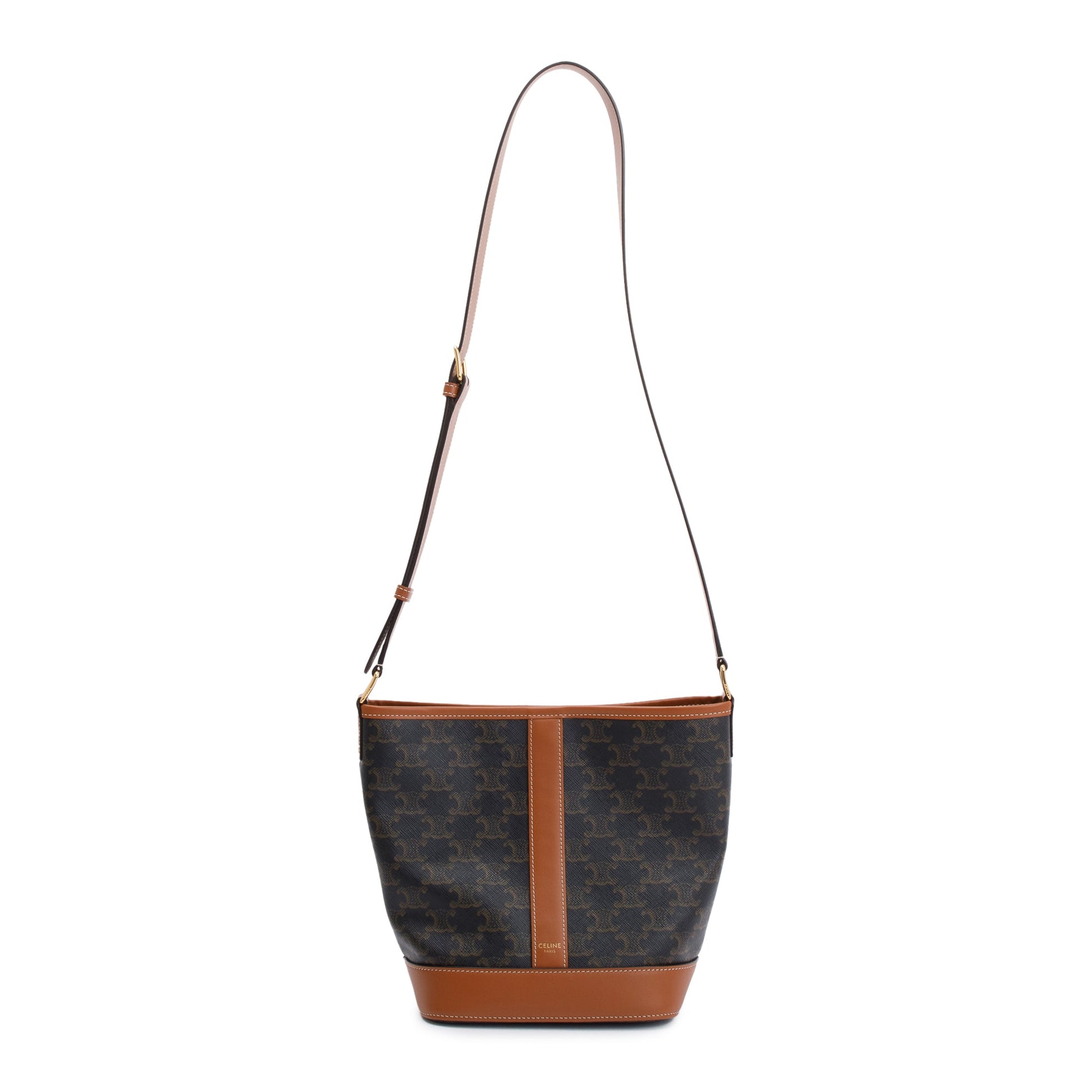 Celine Triomphe Bucket Bag Canvas Brown