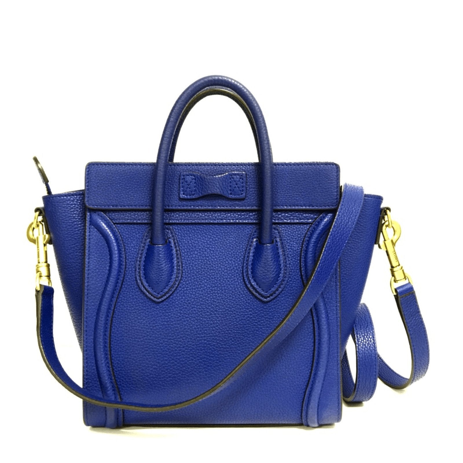 Celine Nano Luggage Tote Handbag Blue Tote Bag