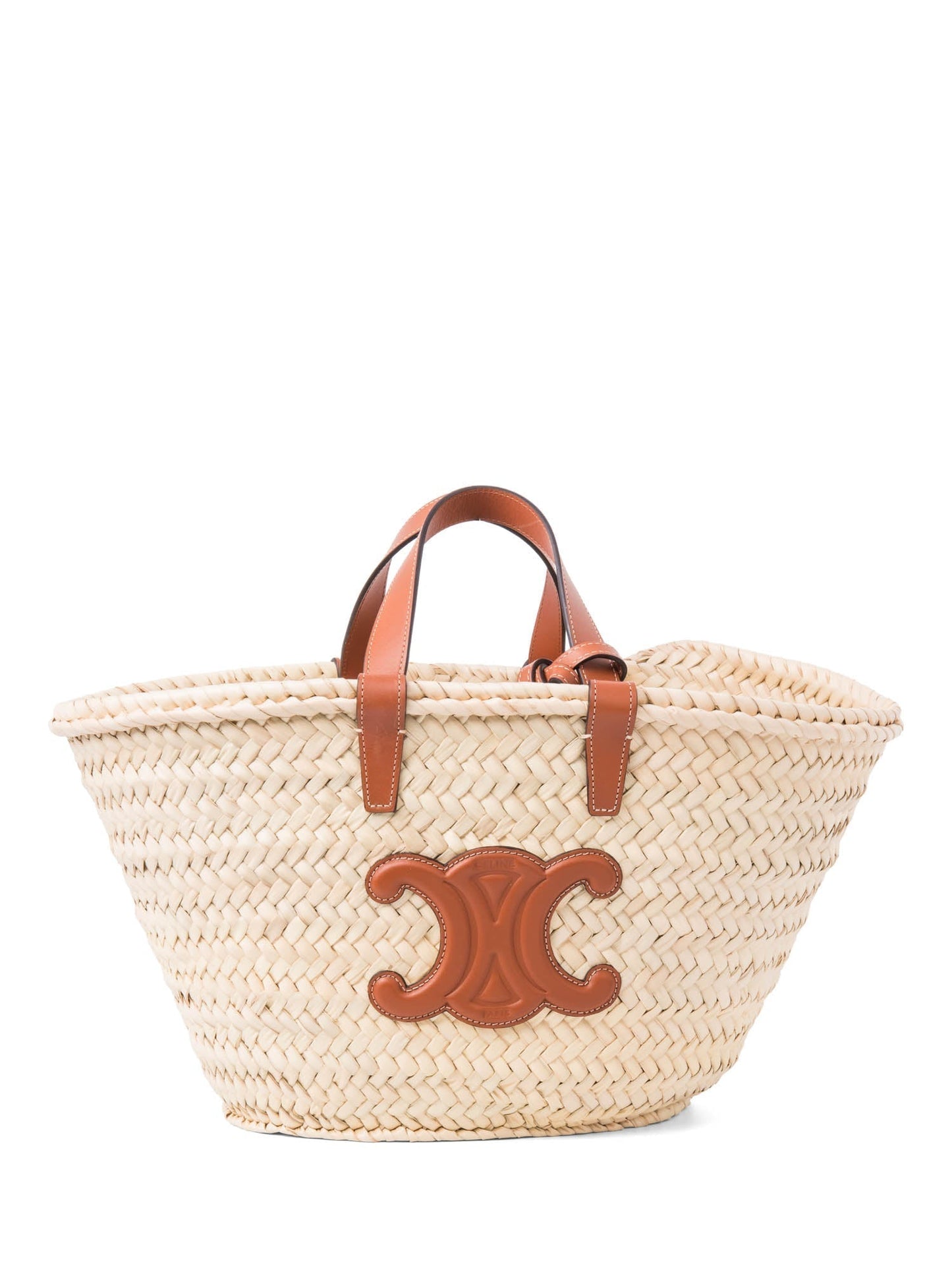 Luxury Cc Logo Top Handle Bag Raffia Brown Travel Bag