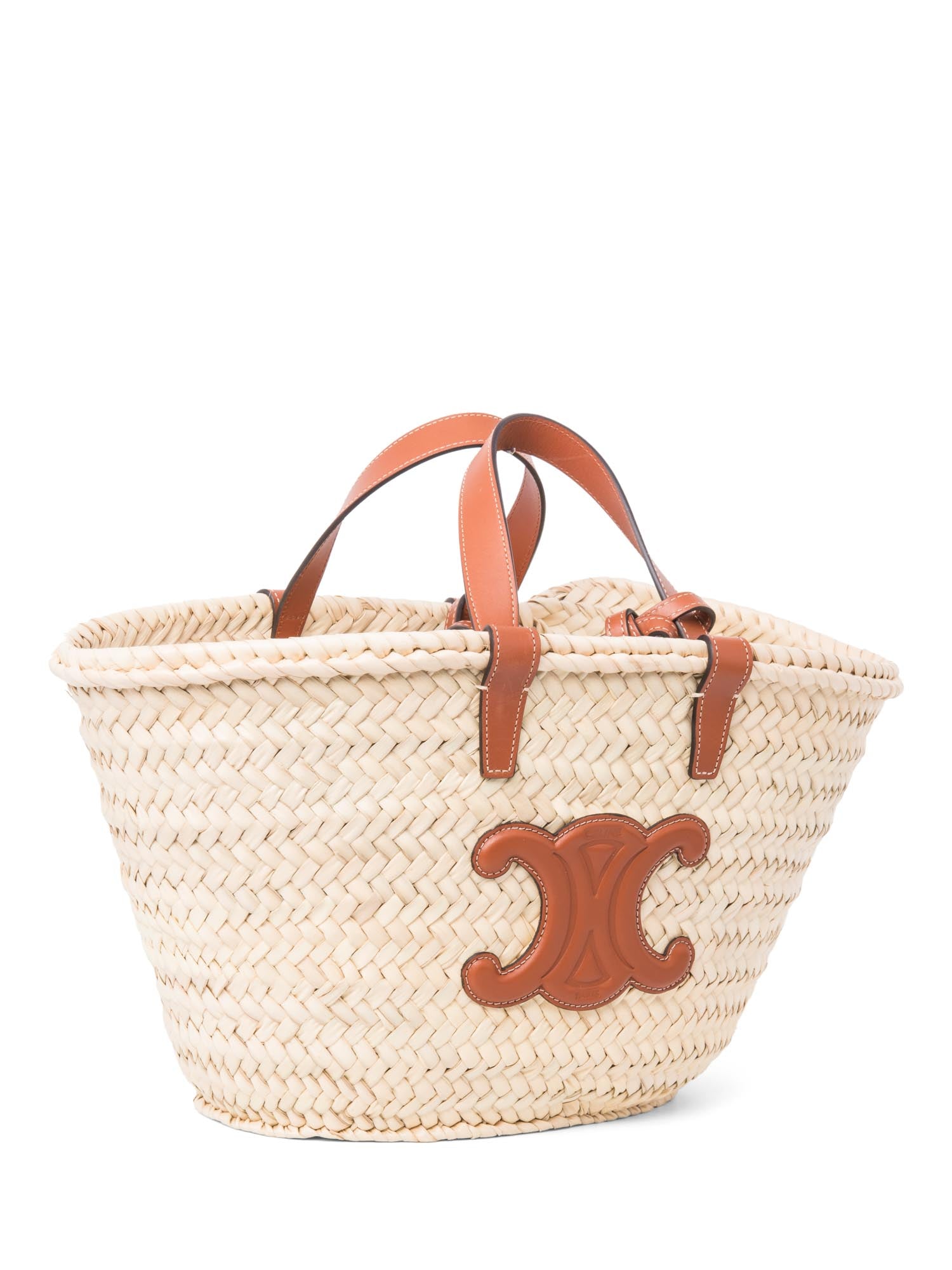 Luxury Cc Logo Top Handle Bag Raffia Brown Travel Bag