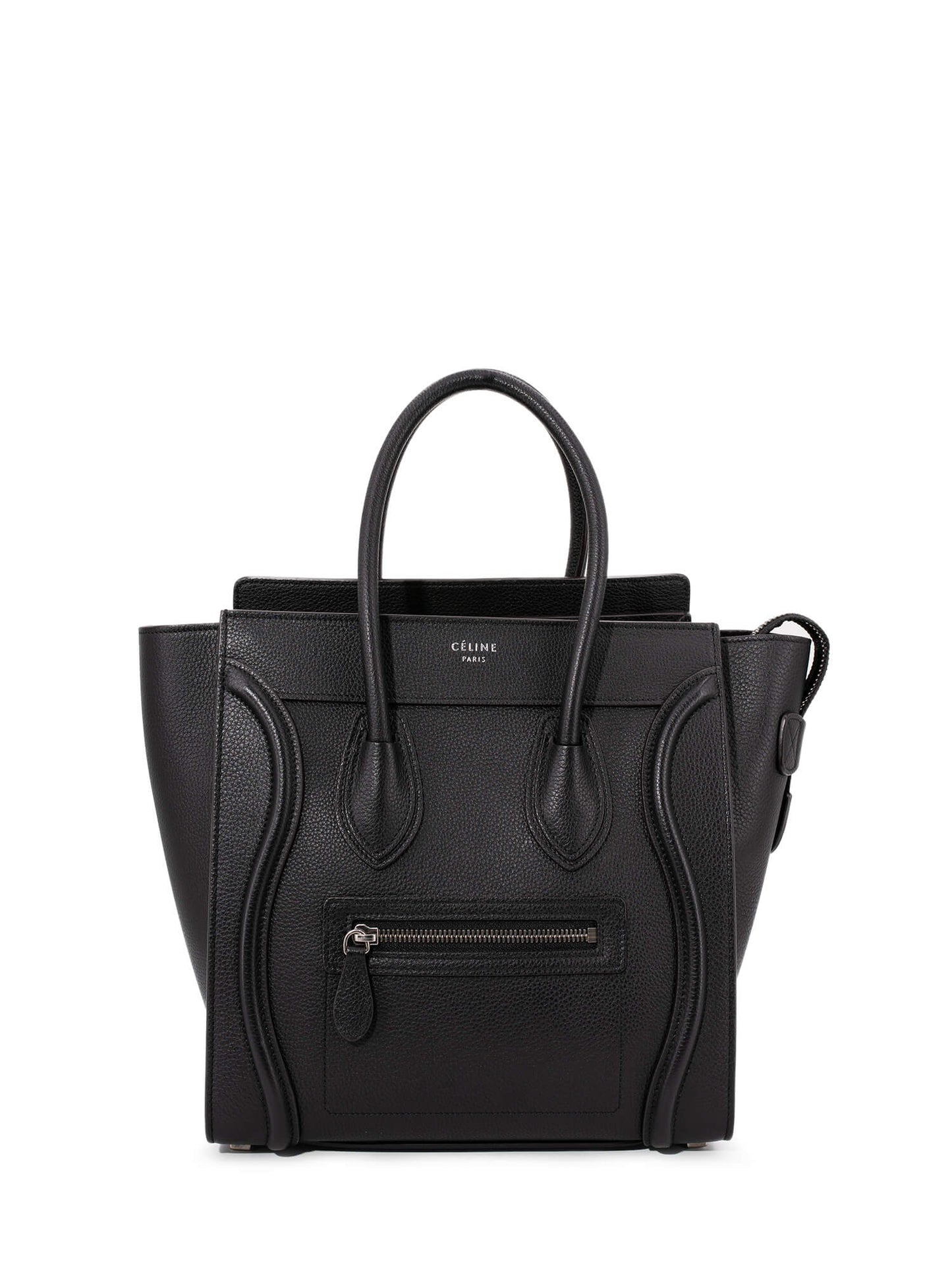 Luxury Drummed Micro Luggage Bag Leather Black Travel Bag