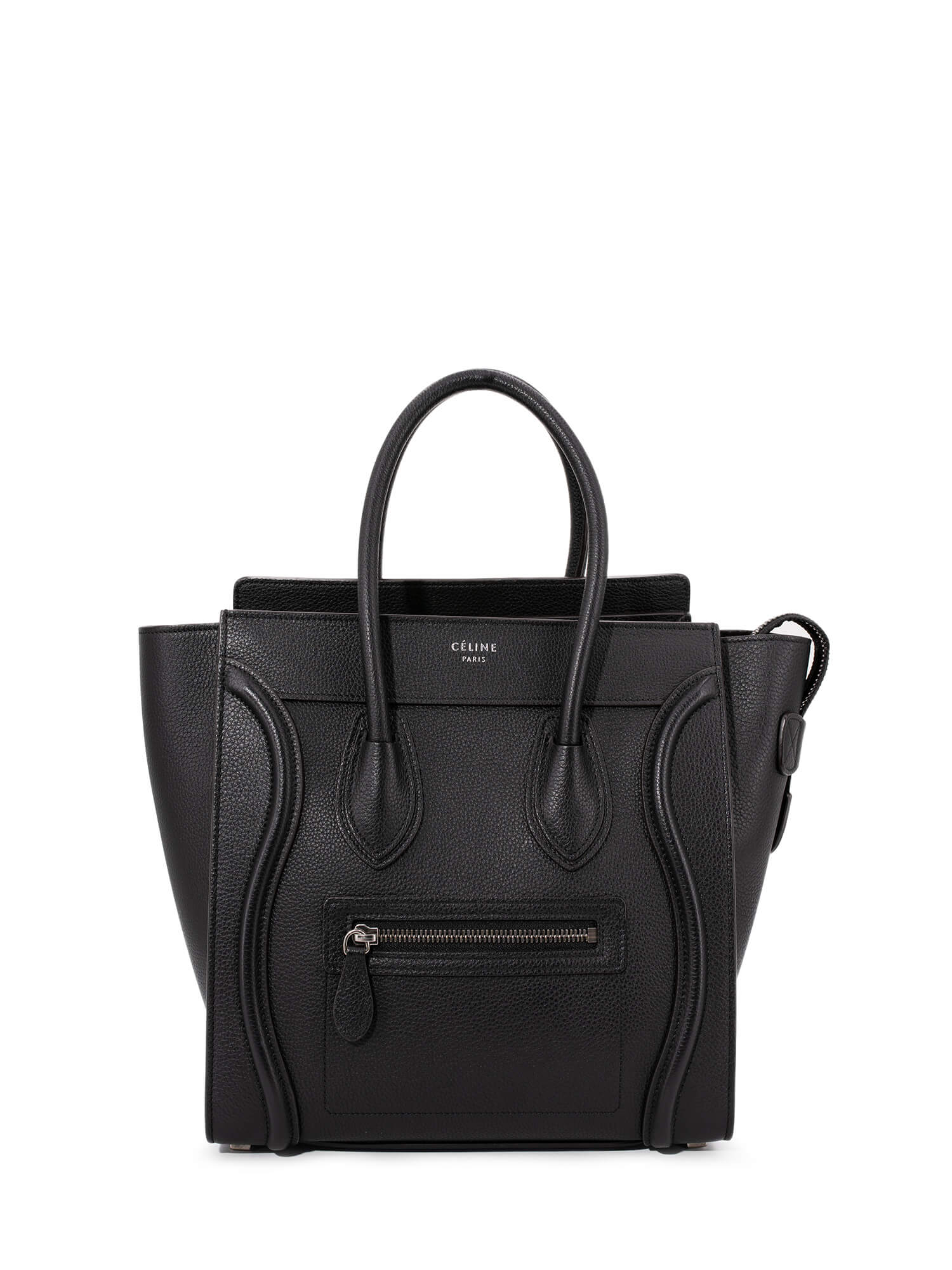 Luxury Drummed Micro Luggage Bag Leather Black Travel Bag