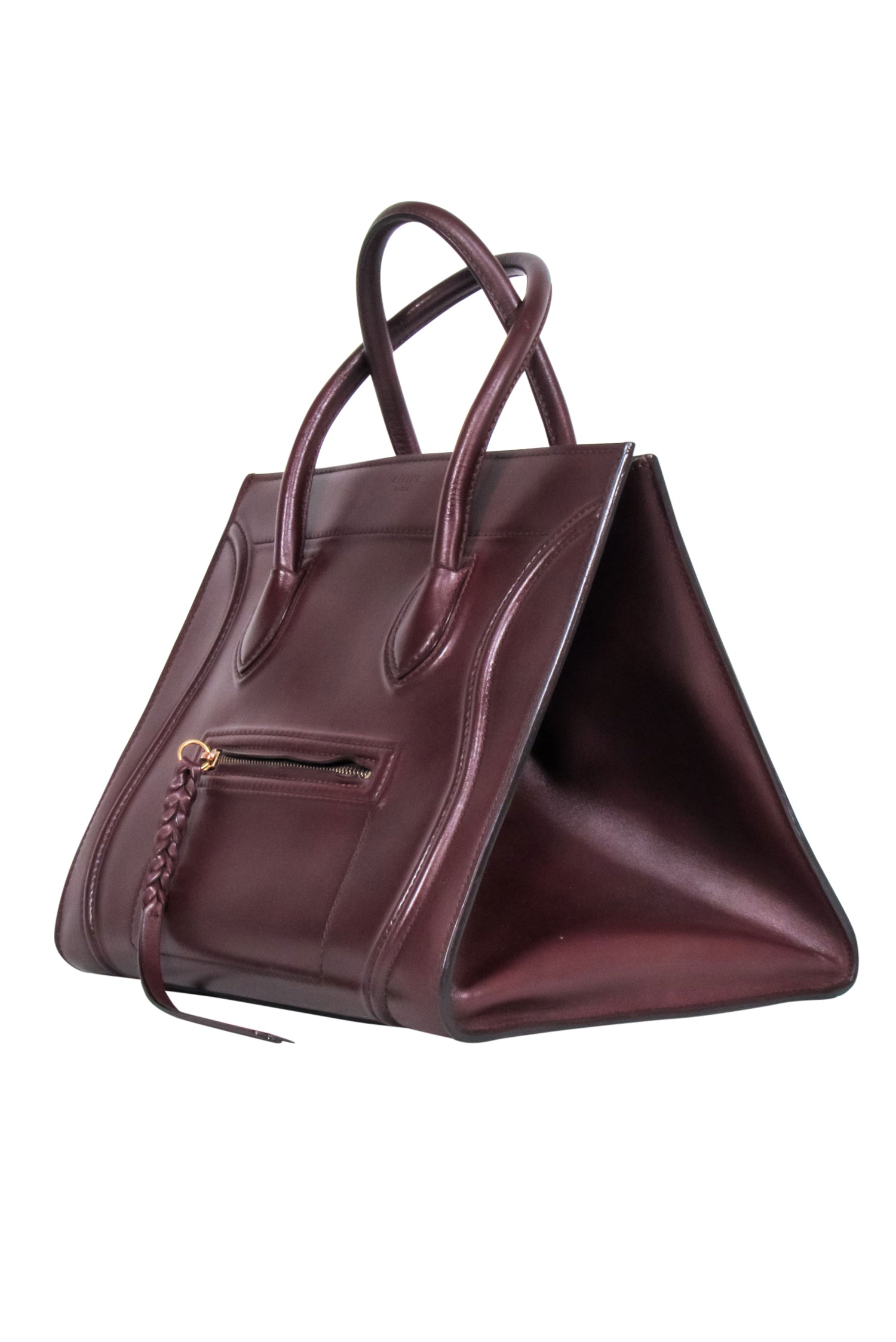Luxury Maroon Phantom Luggage Tote Handbag Leather Tote Bag