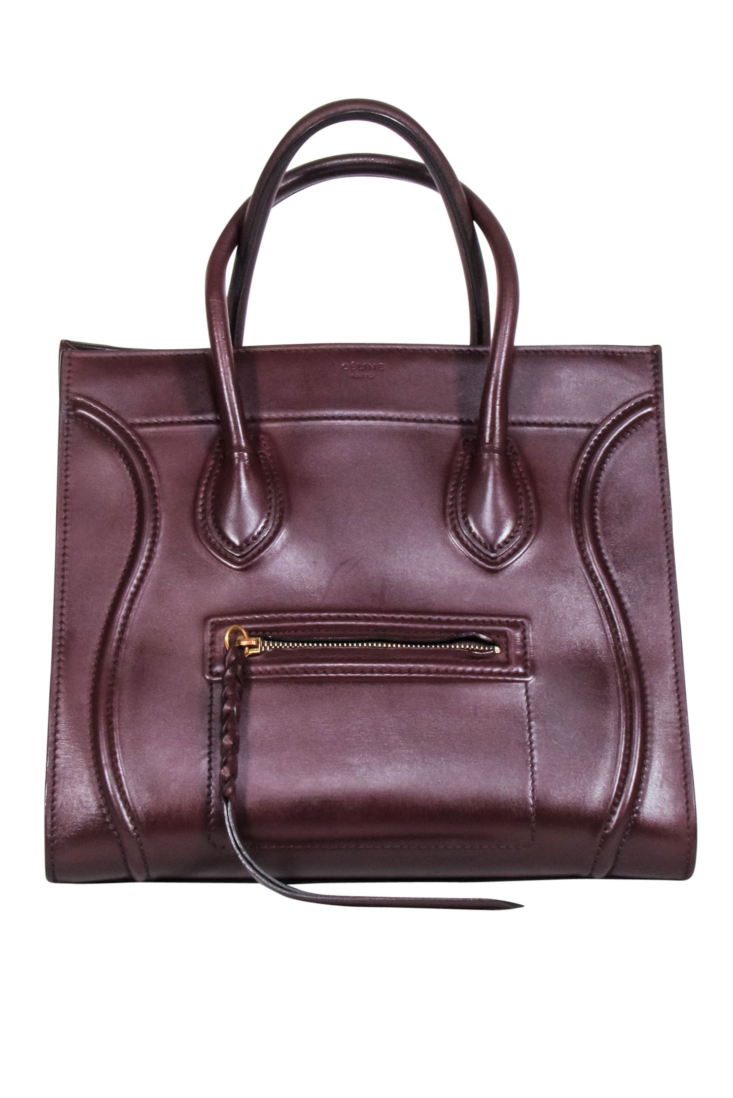 Luxury Maroon Phantom Luggage Tote Handbag Leather Tote Bag