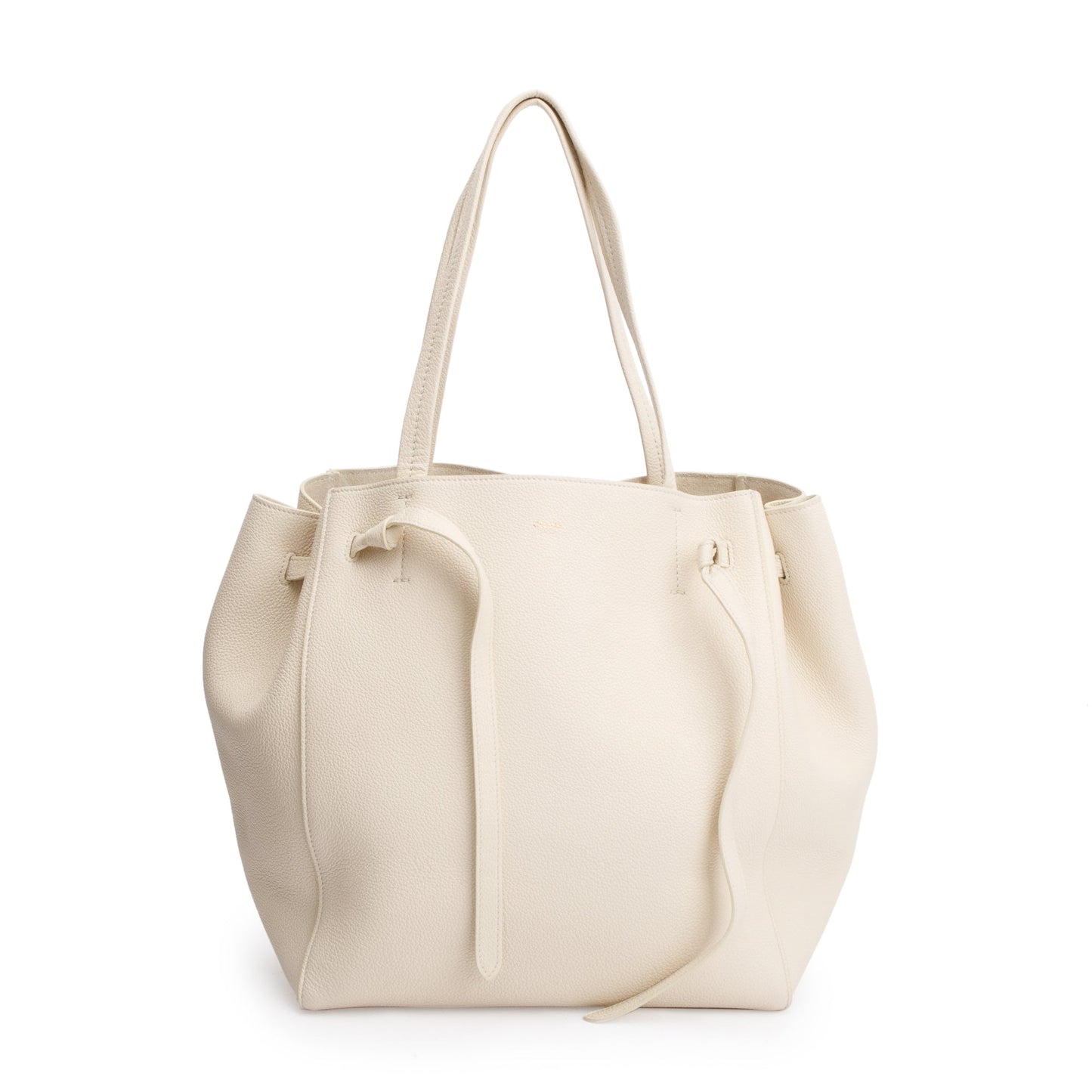 Celine Neutral Soft Grained Calfskin Cabas Phantom Tote Small Tote Bag