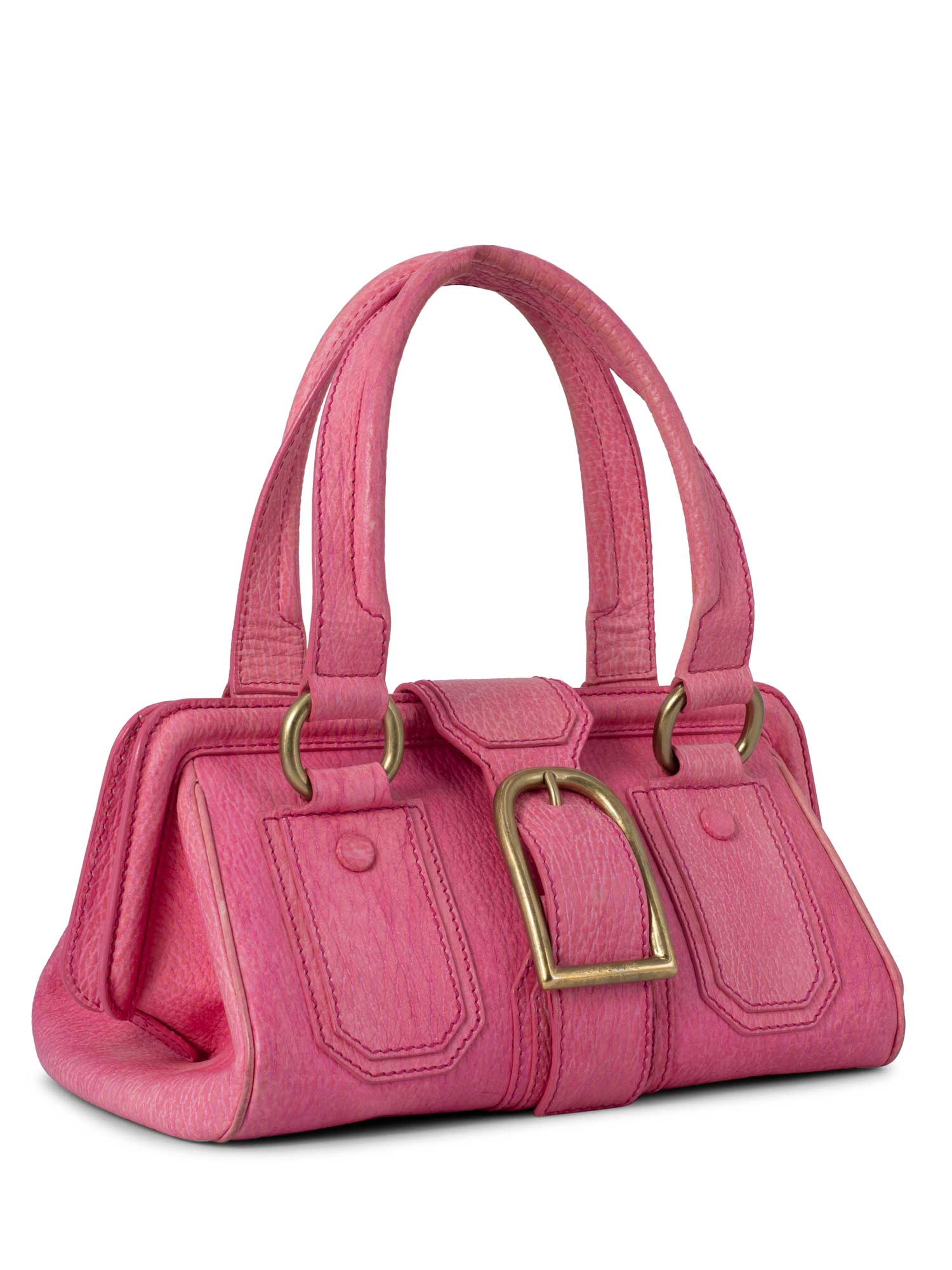 Luxury Pebble Ella Doctor Bag Leather Pink Travel Bag