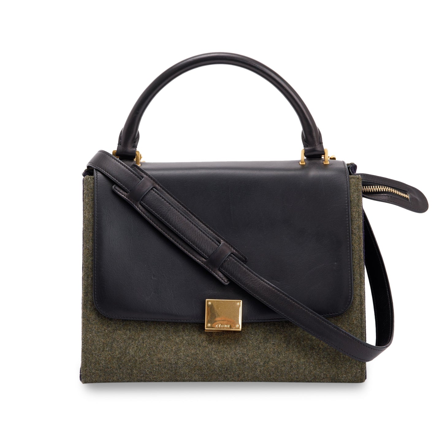 Celine Tricolour Wool Trapeze Bag Small Travel Bag