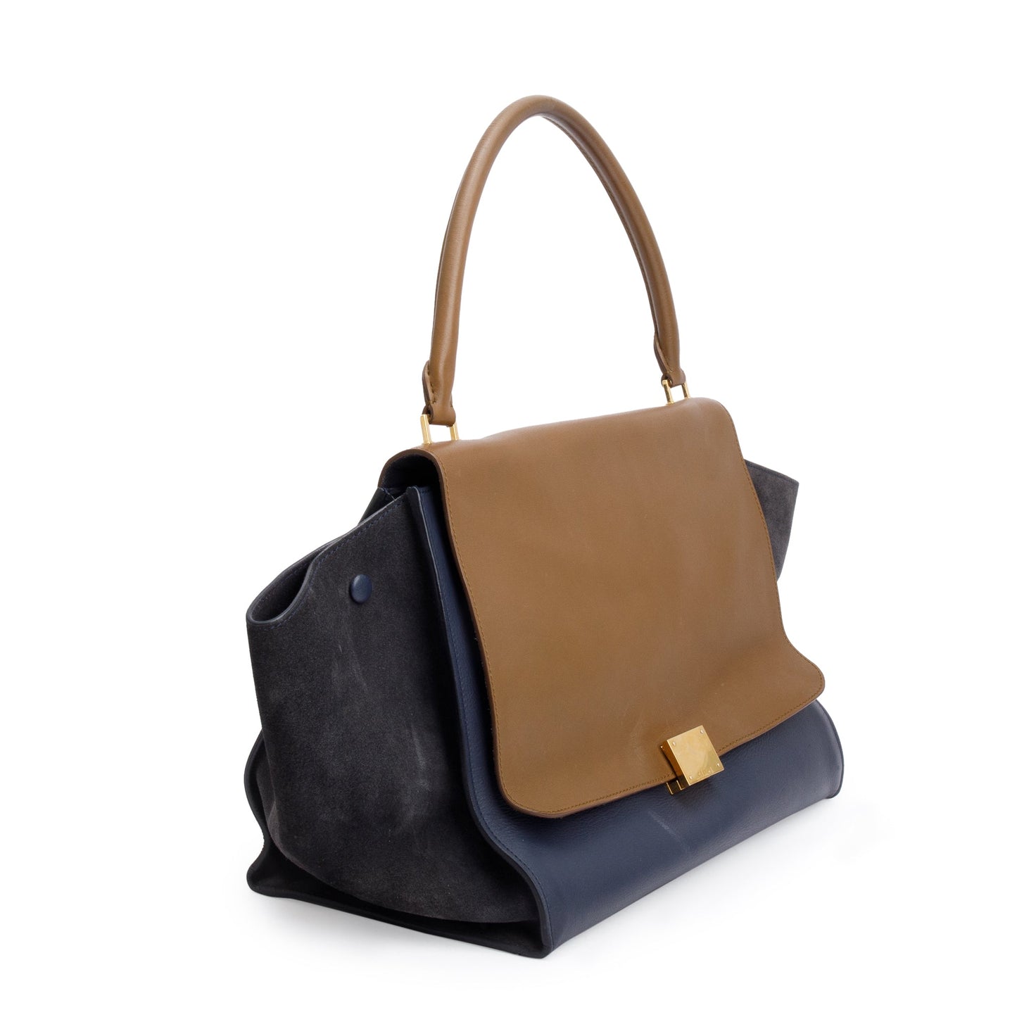 Celine Tricolor Calfskin Trapeze Bag Leather Suede Travel Bag