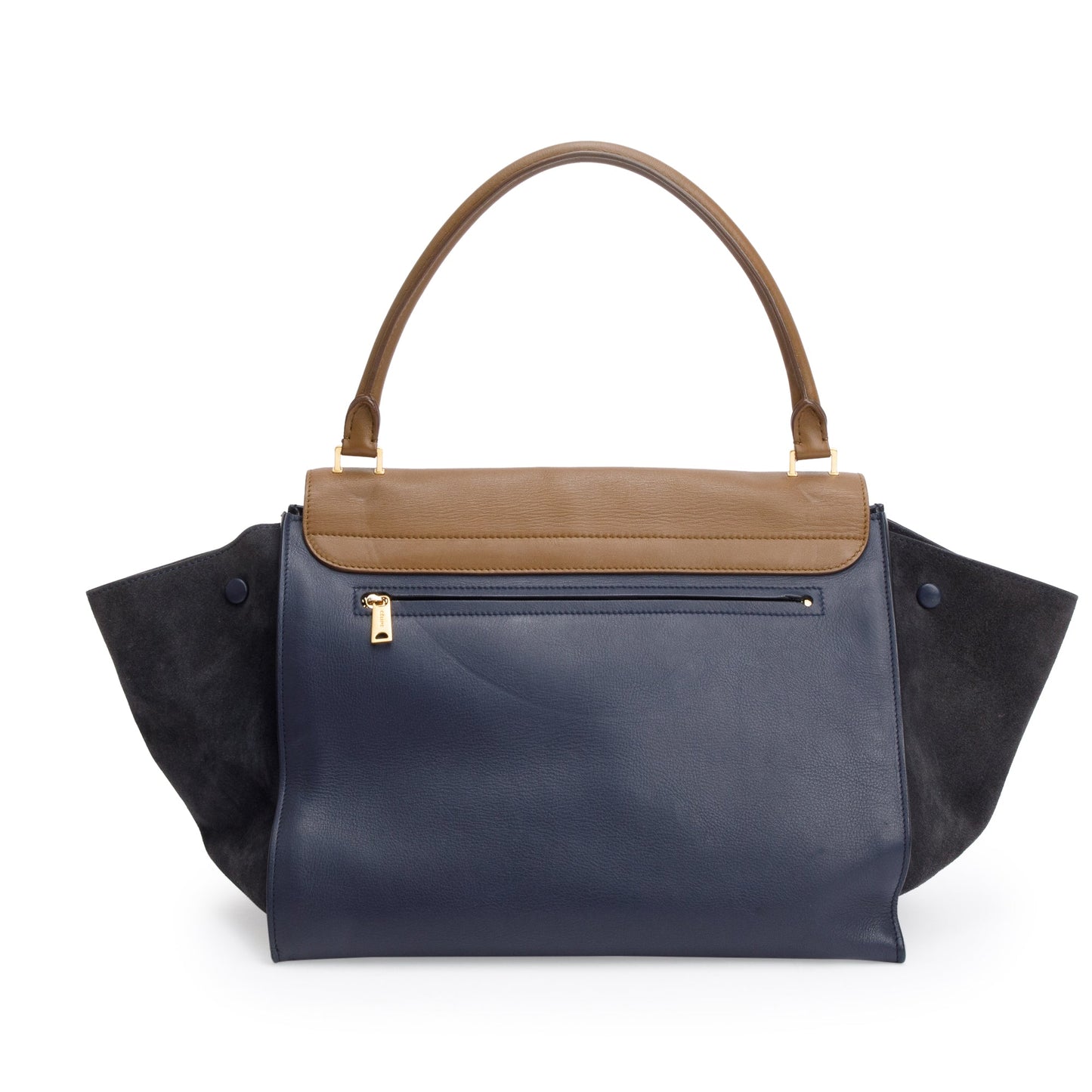 Celine Tricolor Calfskin Trapeze Bag Leather Suede Travel Bag