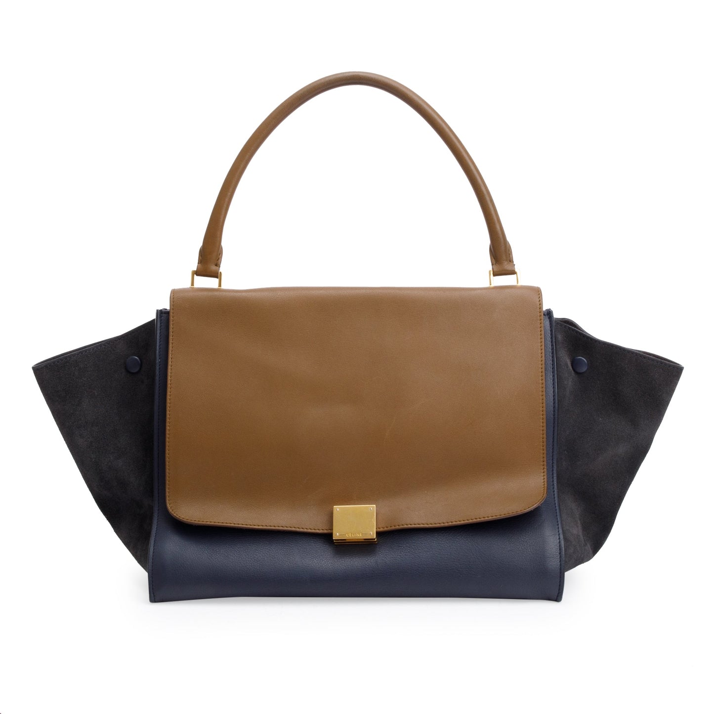 Celine Tricolor Calfskin Trapeze Bag Leather Suede Travel Bag