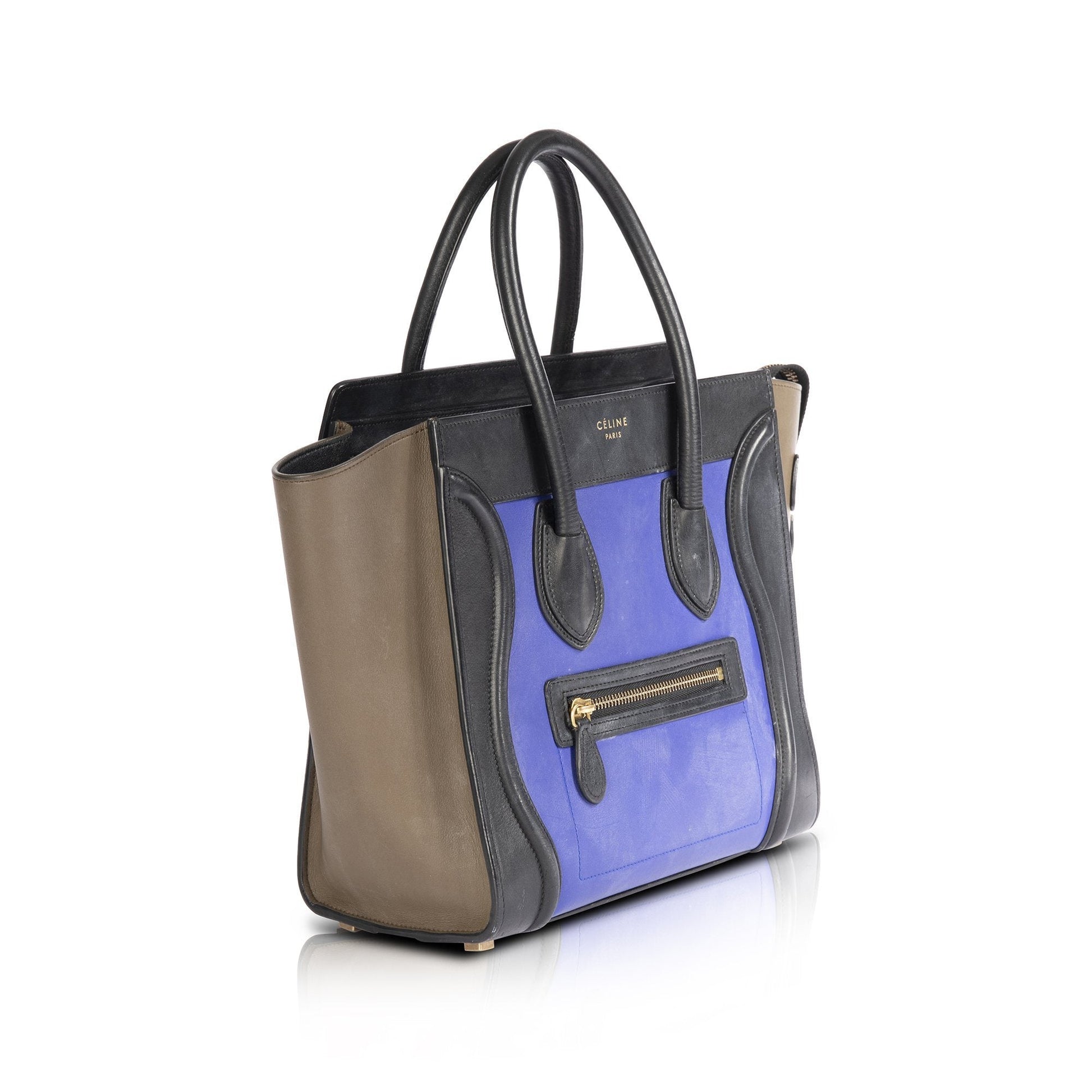 Celine Tricolour Micro Luggage Tote Handbag Tote Bag