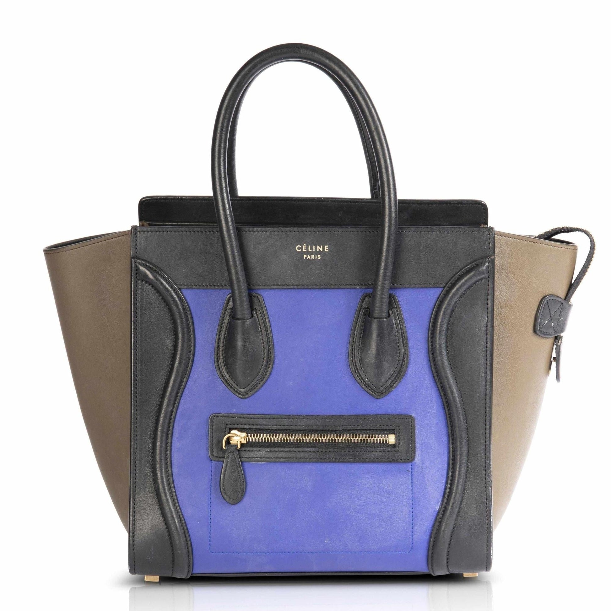 Celine Tricolour Micro Luggage Tote Handbag Tote Bag