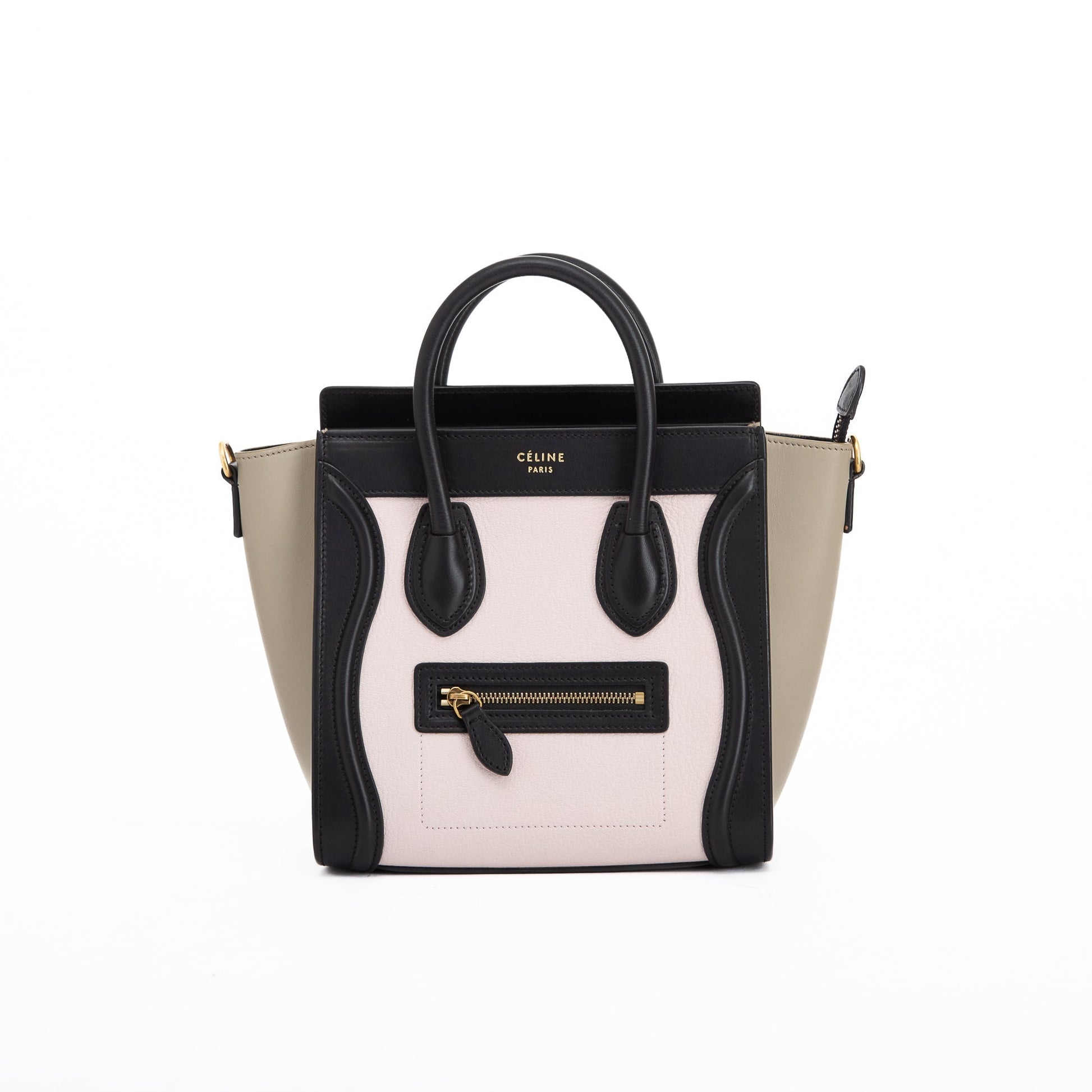 Celine Tricolour Nano Luggage Tote Handbag Tote Bag
