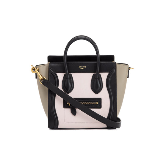 Celine Tricolour Nano Luggage Tote Handbag Tote Bag