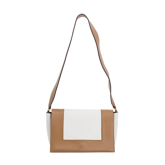 Celine Smooth Calfskin Medium Frame Shoulder Bag Leather White