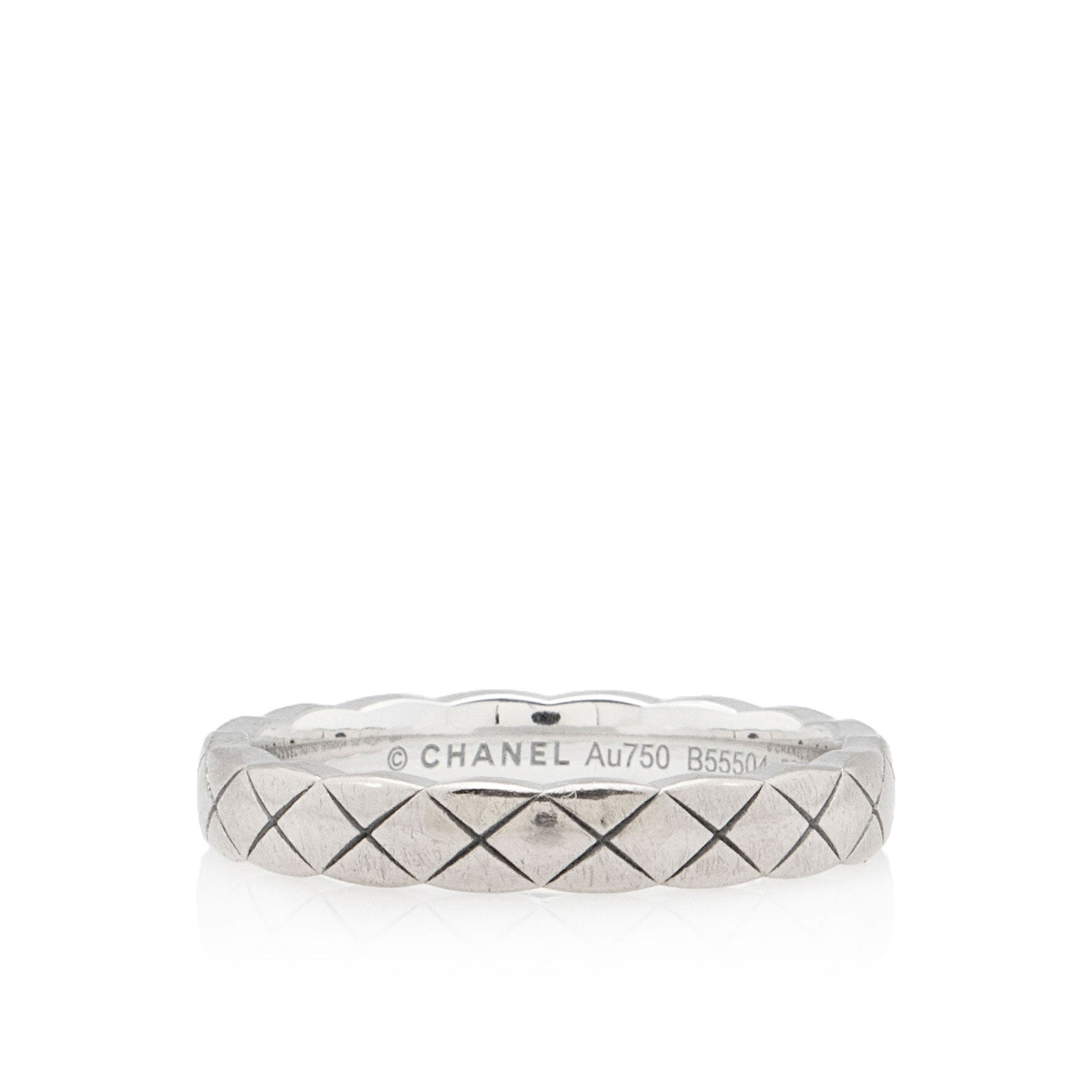 Chanel 18K White Gold Coco Crush Mini Ring - Size 6 (Shf-Fvd7Xz)