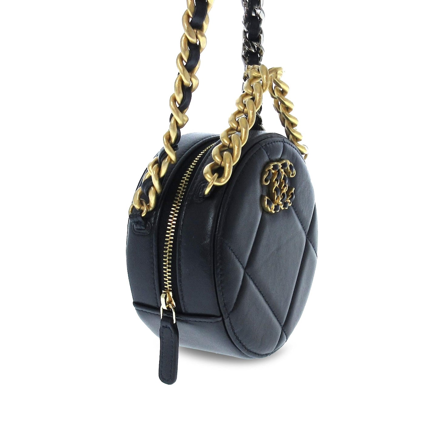Chanel 19 Round Lambskin SHG-6cbrO9 Clutch Bag