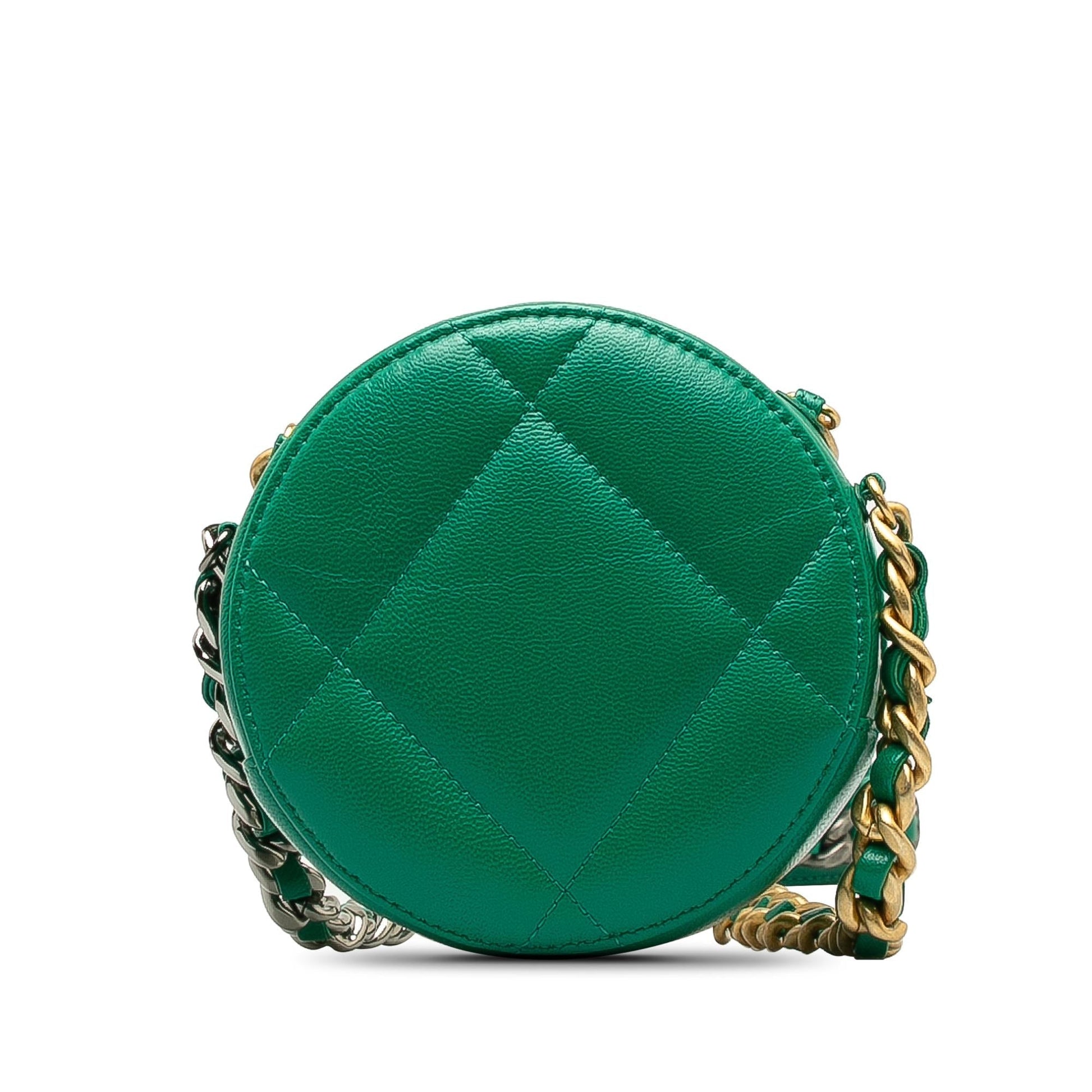Chanel 19 Round Lambskin SHG-pjBnNJ Clutch Bag