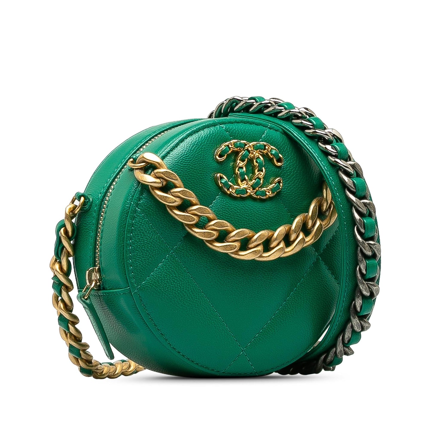 Chanel 19 Round Lambskin SHG-pjBnNJ Clutch Bag