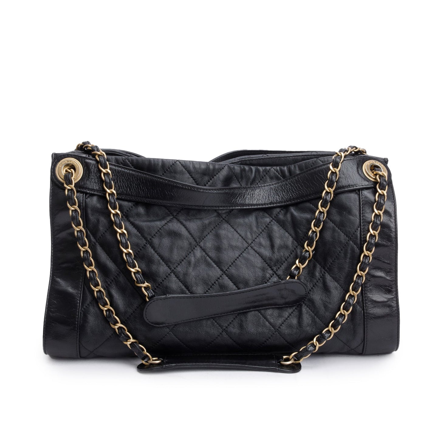 Chanel Quilted Mix Leather Calfskin Black Travel Bag