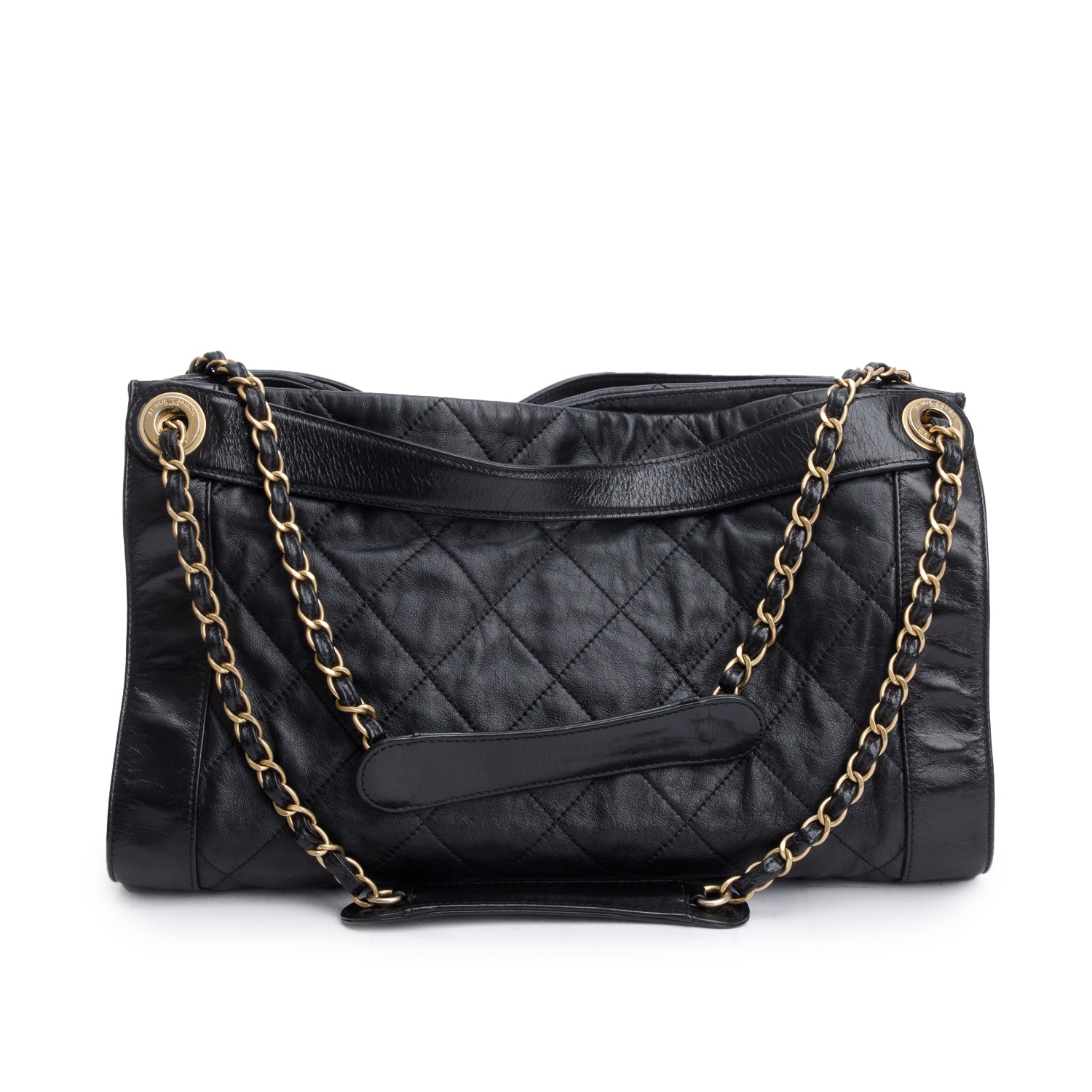 Chanel Quilted Mix Leather Calfskin Black Travel Bag