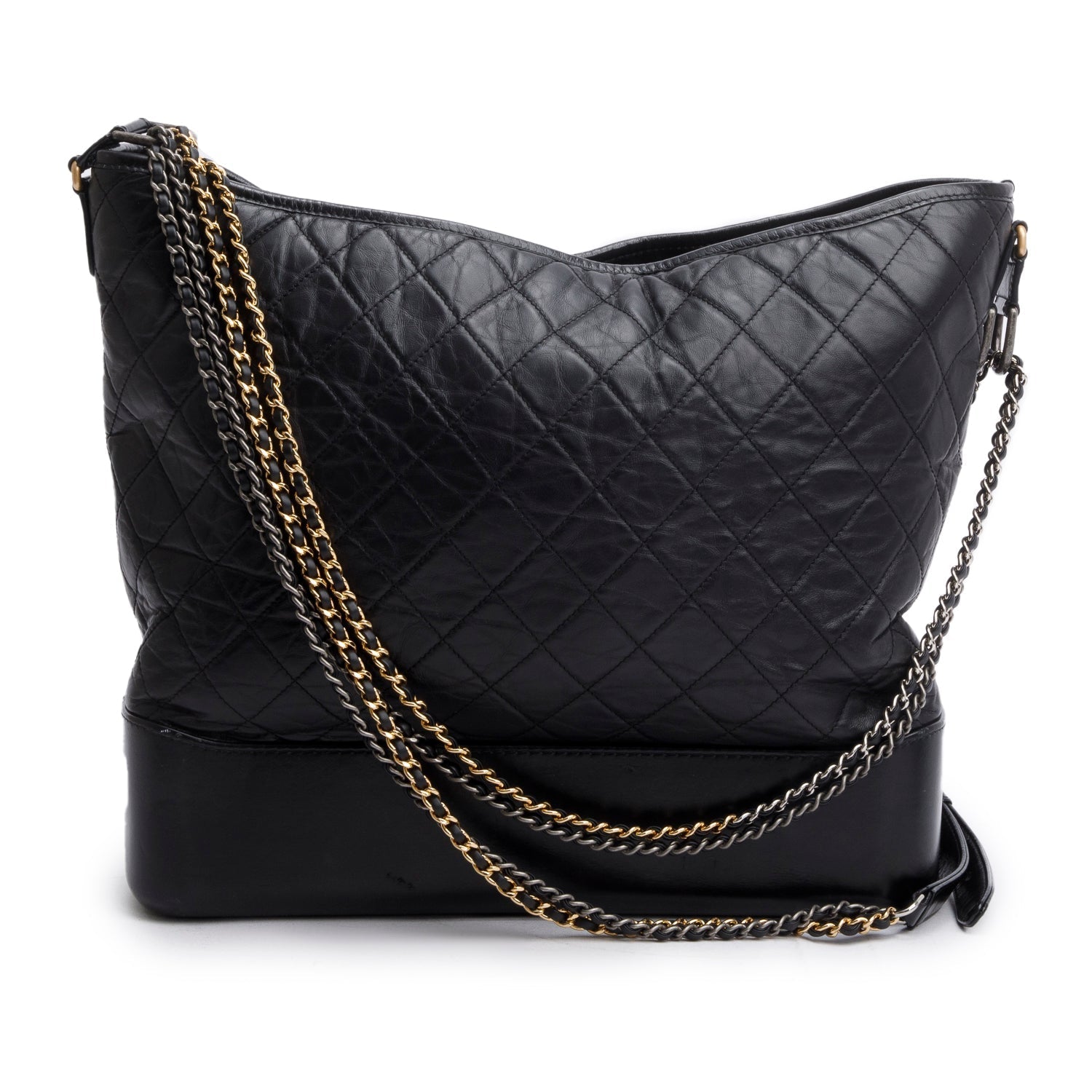 Chanel Aged Quilted Gabrielle Hobo Calfskin Travel Bag