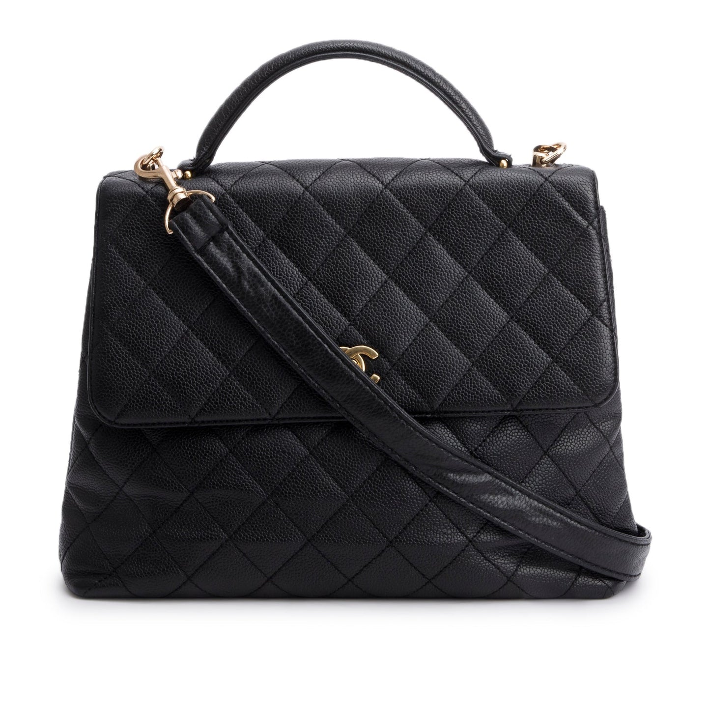 Chanel Caviar Jumbo Kelly Flap Black Travel Bag