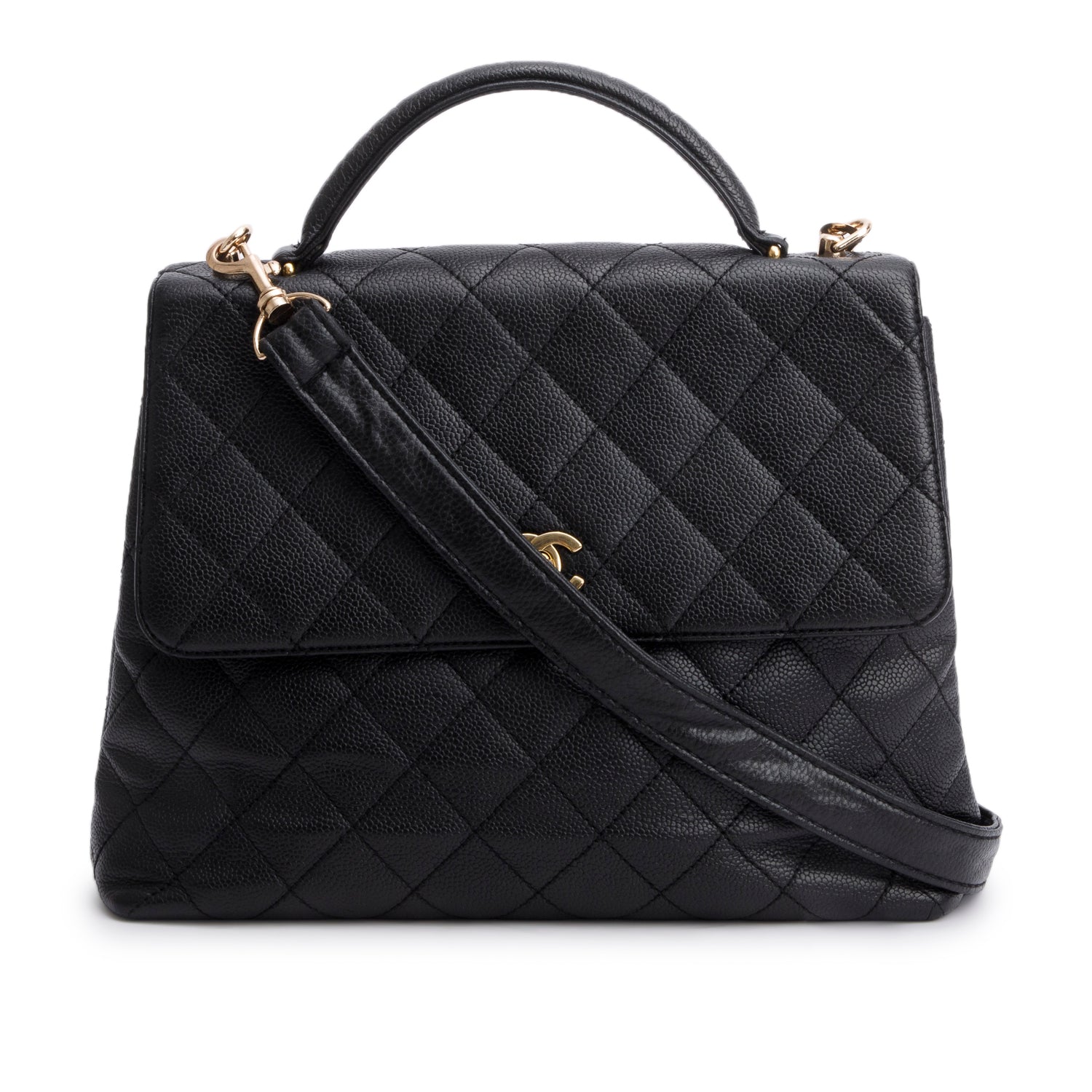 Chanel Caviar Jumbo Kelly Flap Black Travel Bag