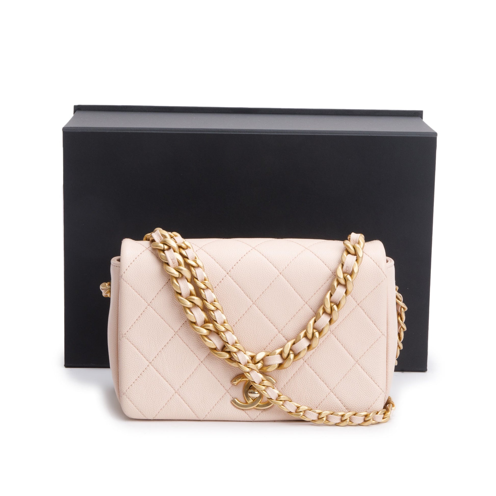 Chanel Quilted Caviar Fashion Therapy Full Leather Beige Travel Bag
