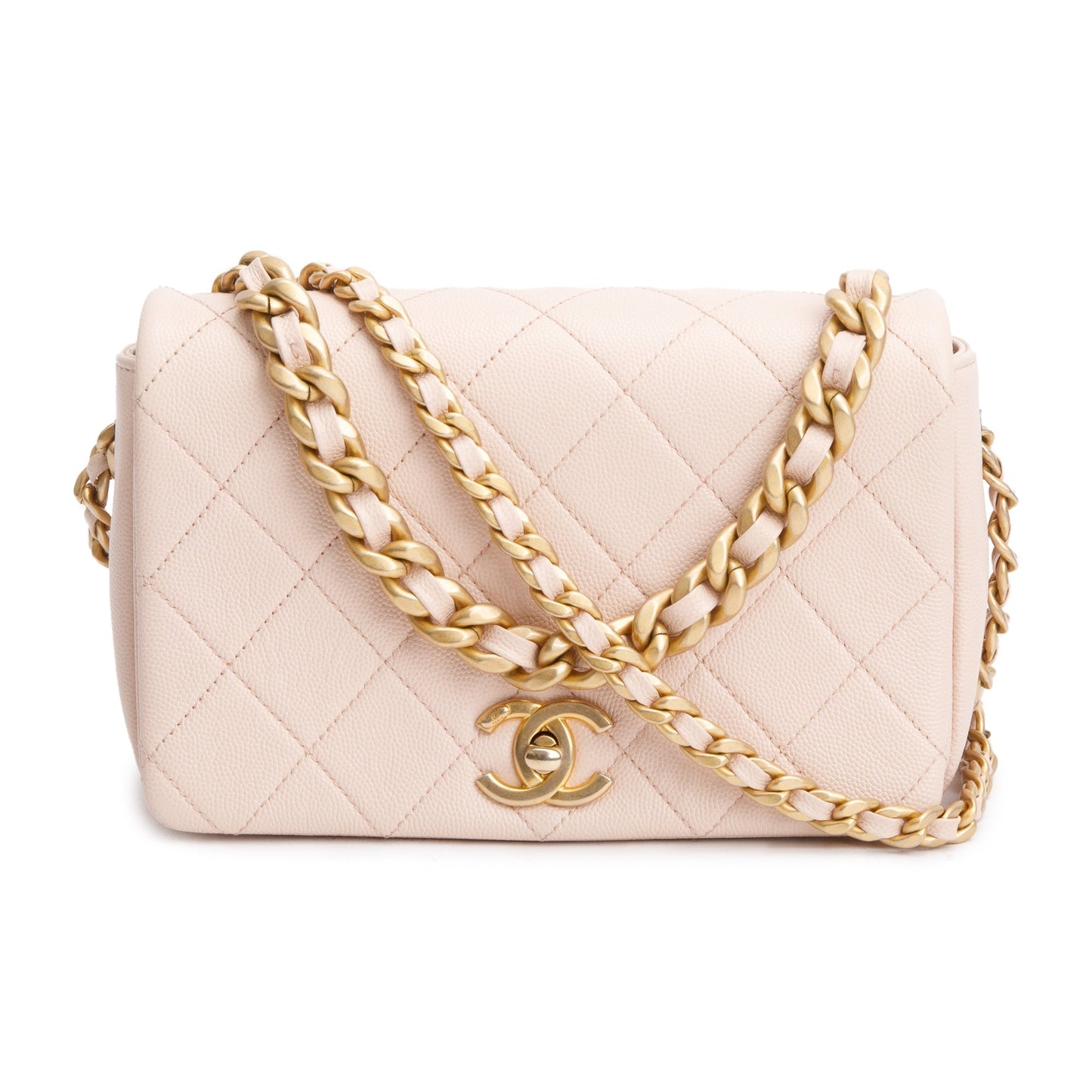 Chanel Quilted Caviar Fashion Therapy Full Leather Beige Travel Bag