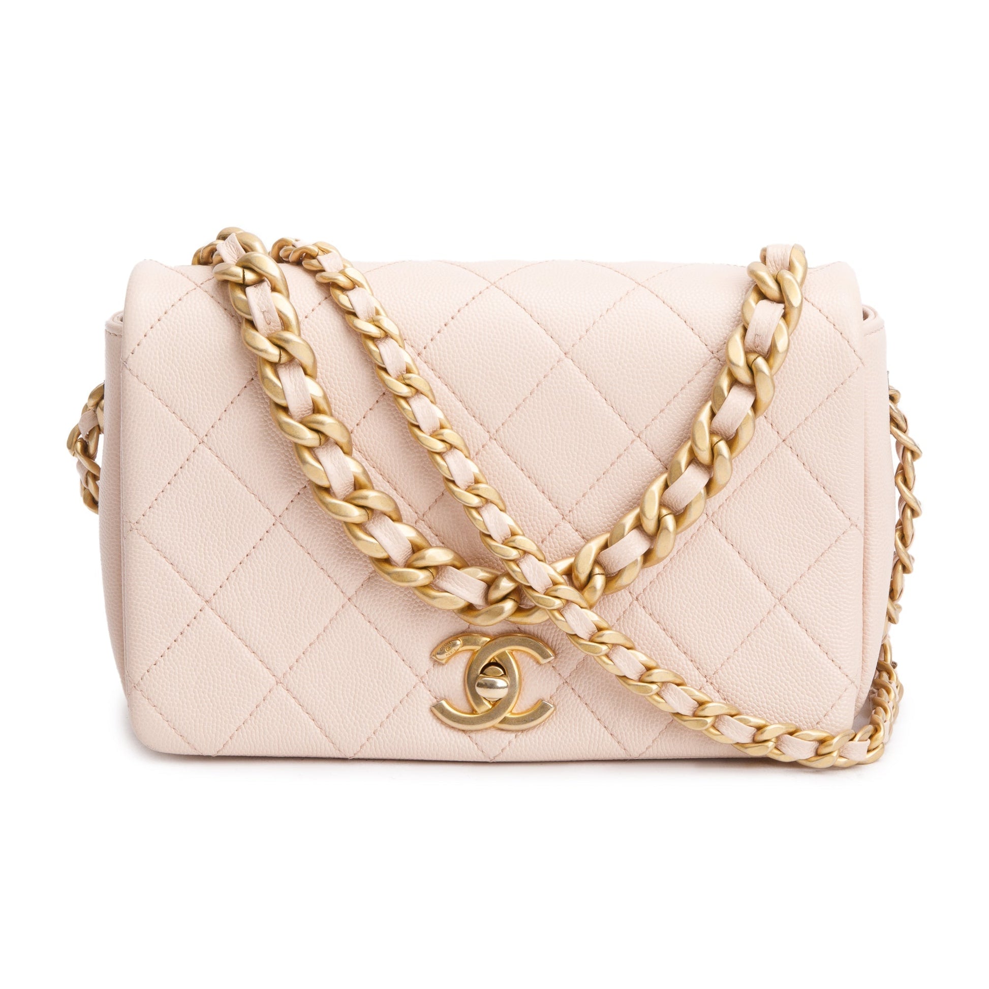 Chanel Quilted Caviar Fashion Therapy Full Leather Beige Travel Bag