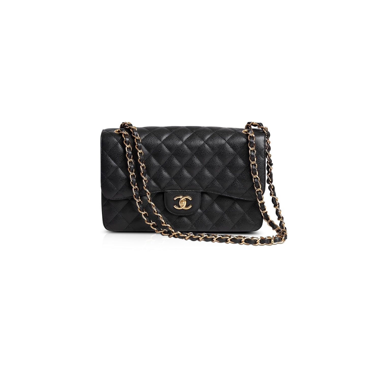 Chanel Caviar Classic Jumbo Double Flap Black Travel Bag 3