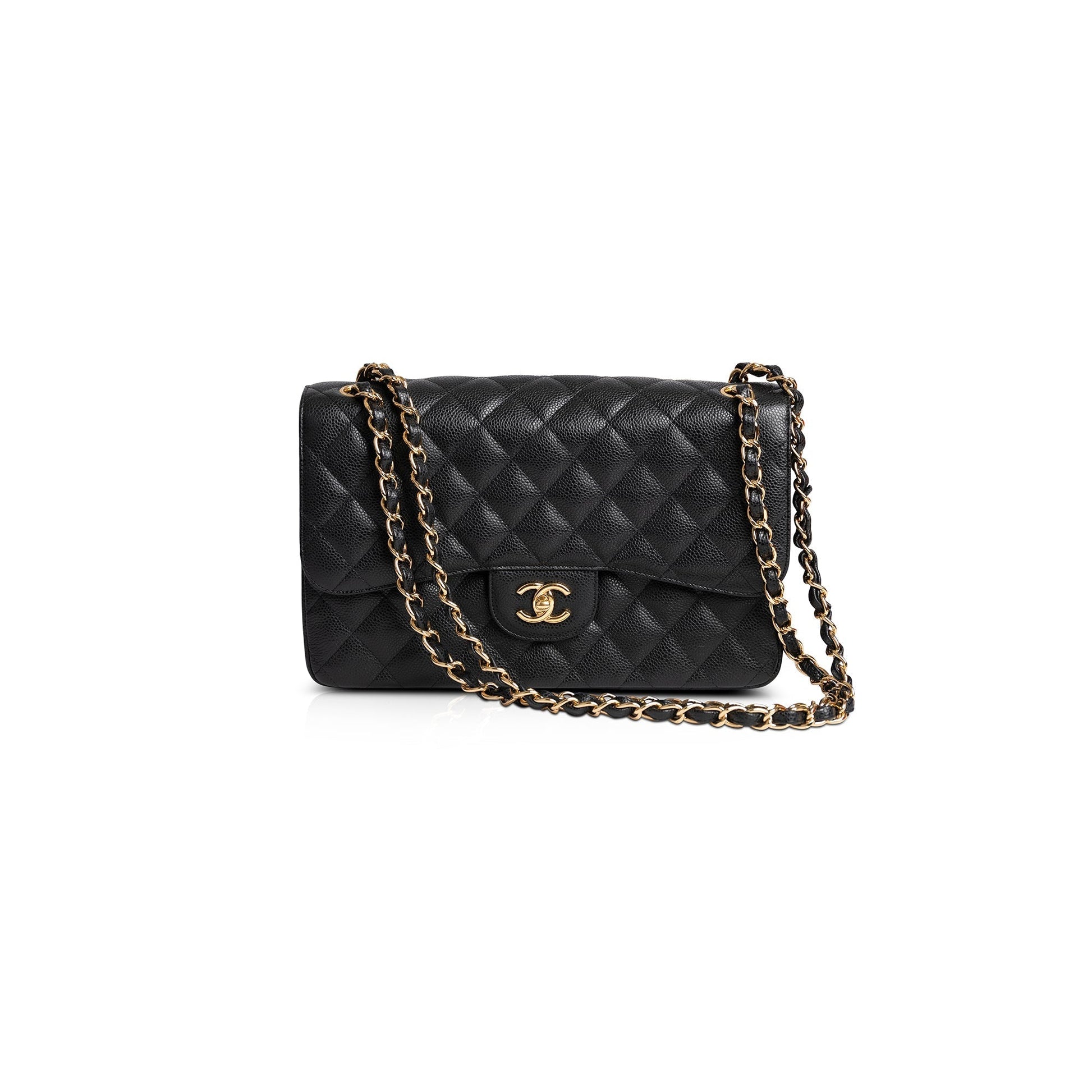 Chanel Caviar Classic Jumbo Double Flap Black Travel Bag 3