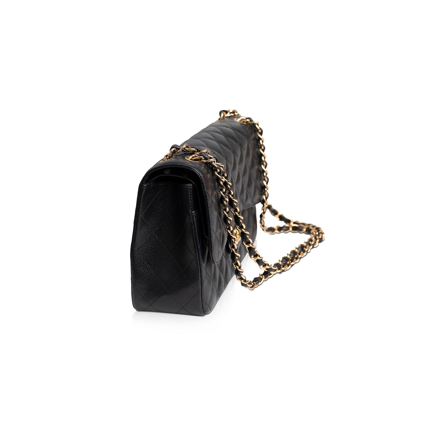 Chanel Caviar Classic Jumbo Double Flap Black Travel Bag 3