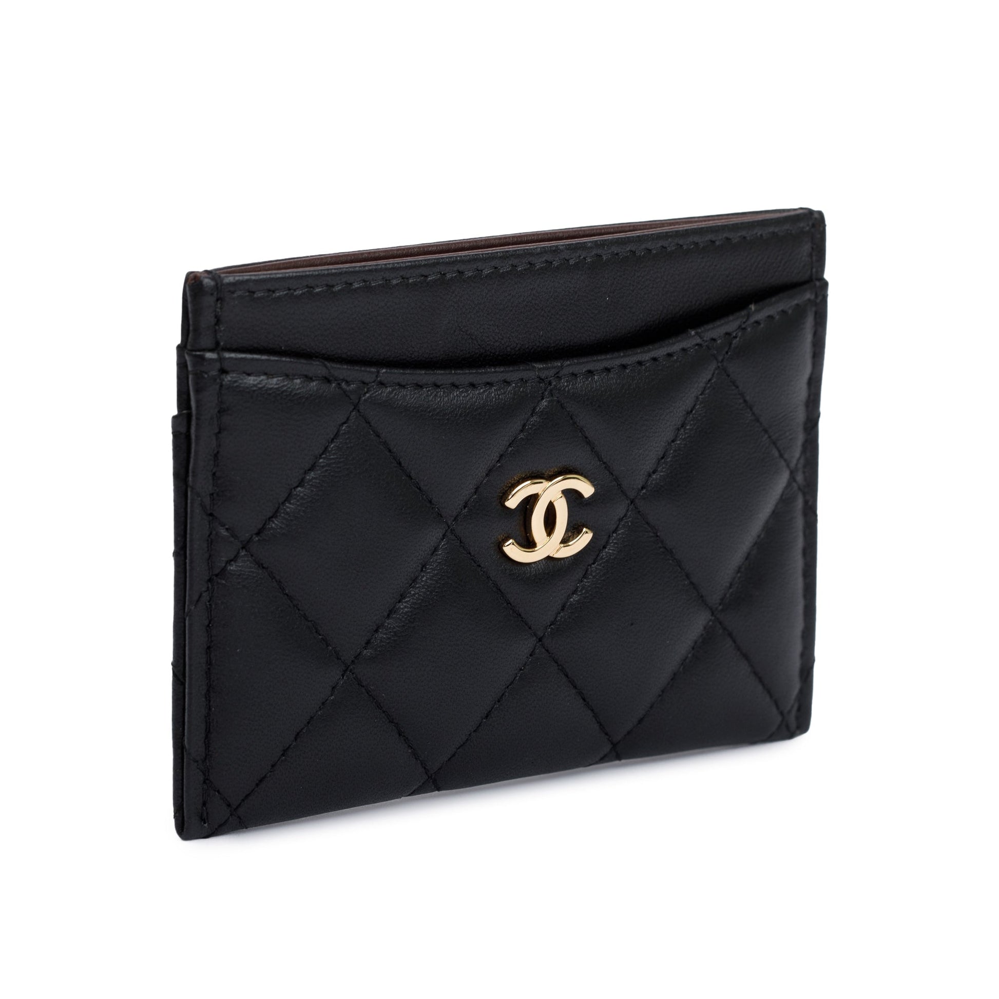 Chanel Caviar Classic Card Holder Leather Black Wallet Case 3