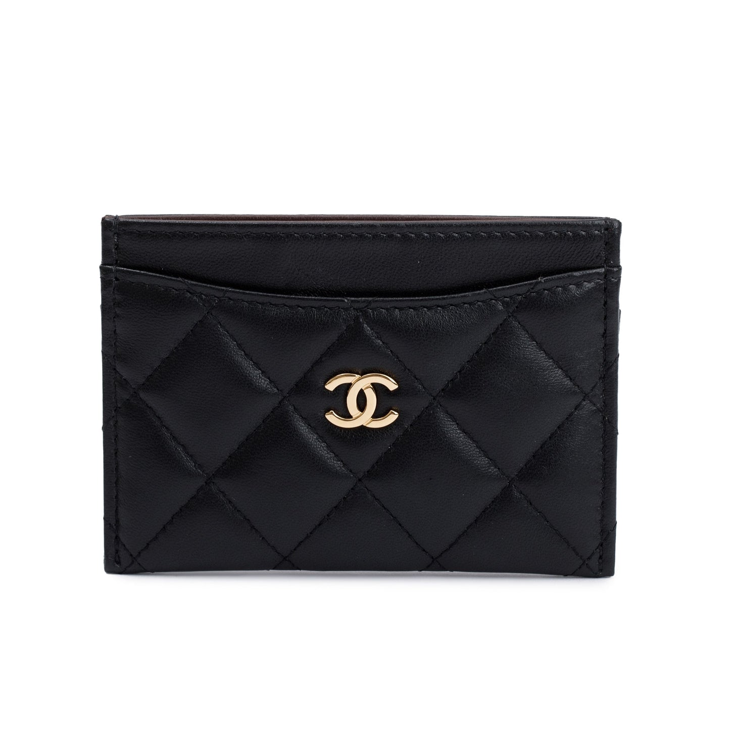 Chanel Caviar Classic Card Holder Leather Black Wallet Case 3