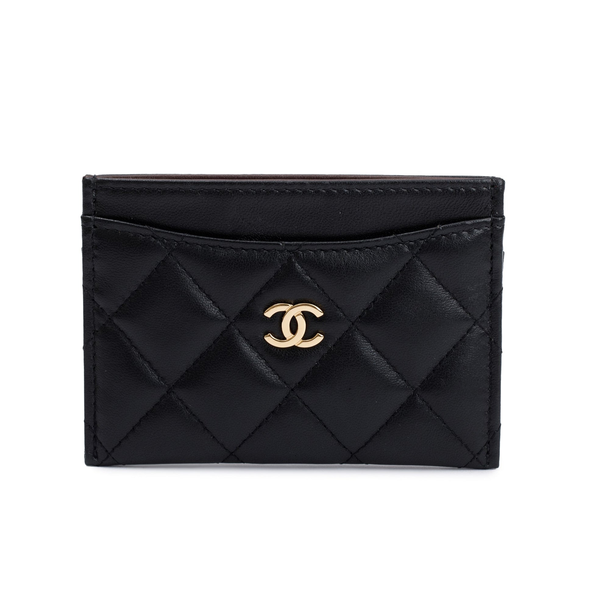 Chanel Caviar Classic Card Holder Leather Black Wallet Case 3
