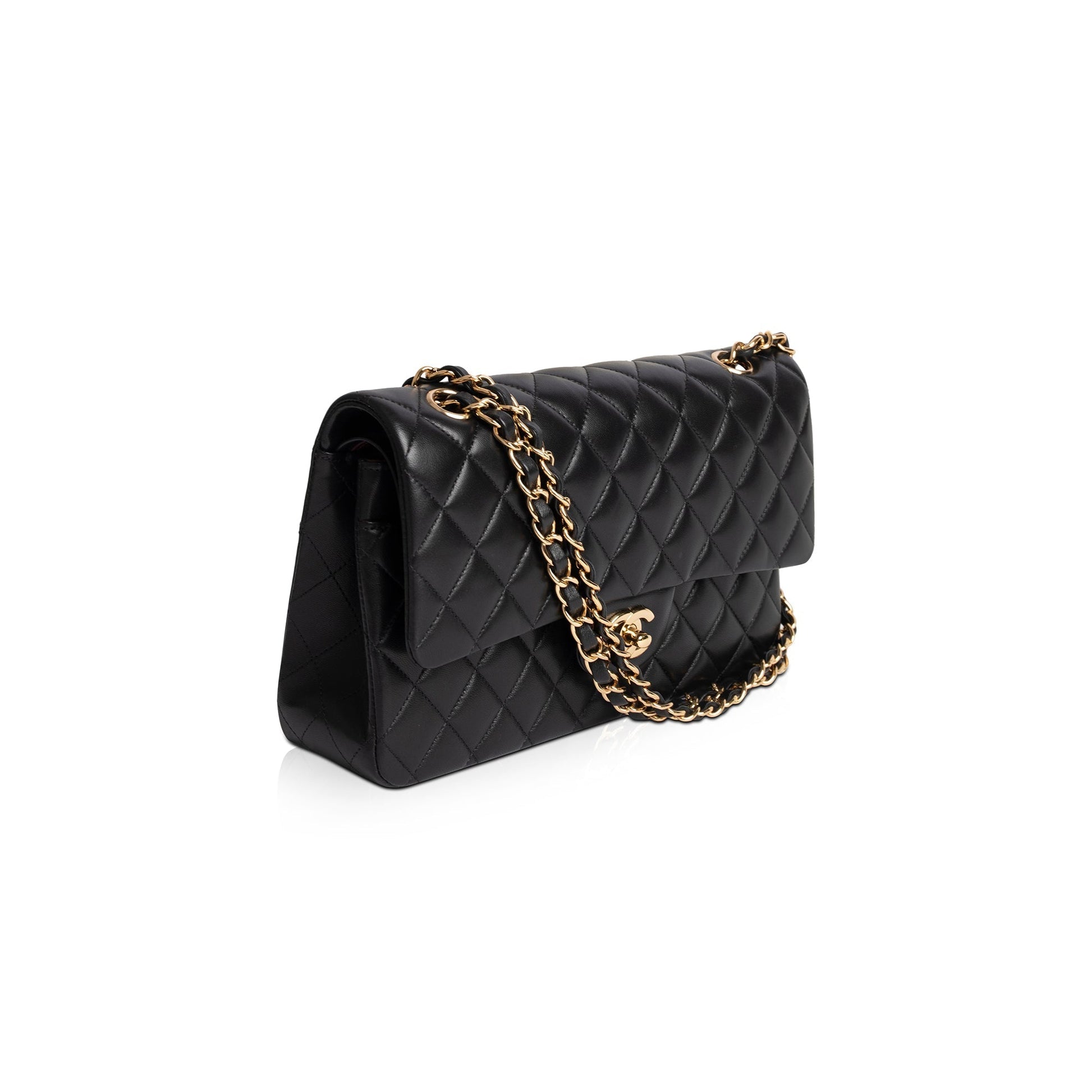 Chanel Classic Double Flap Lambskin Black Travel Bag 3