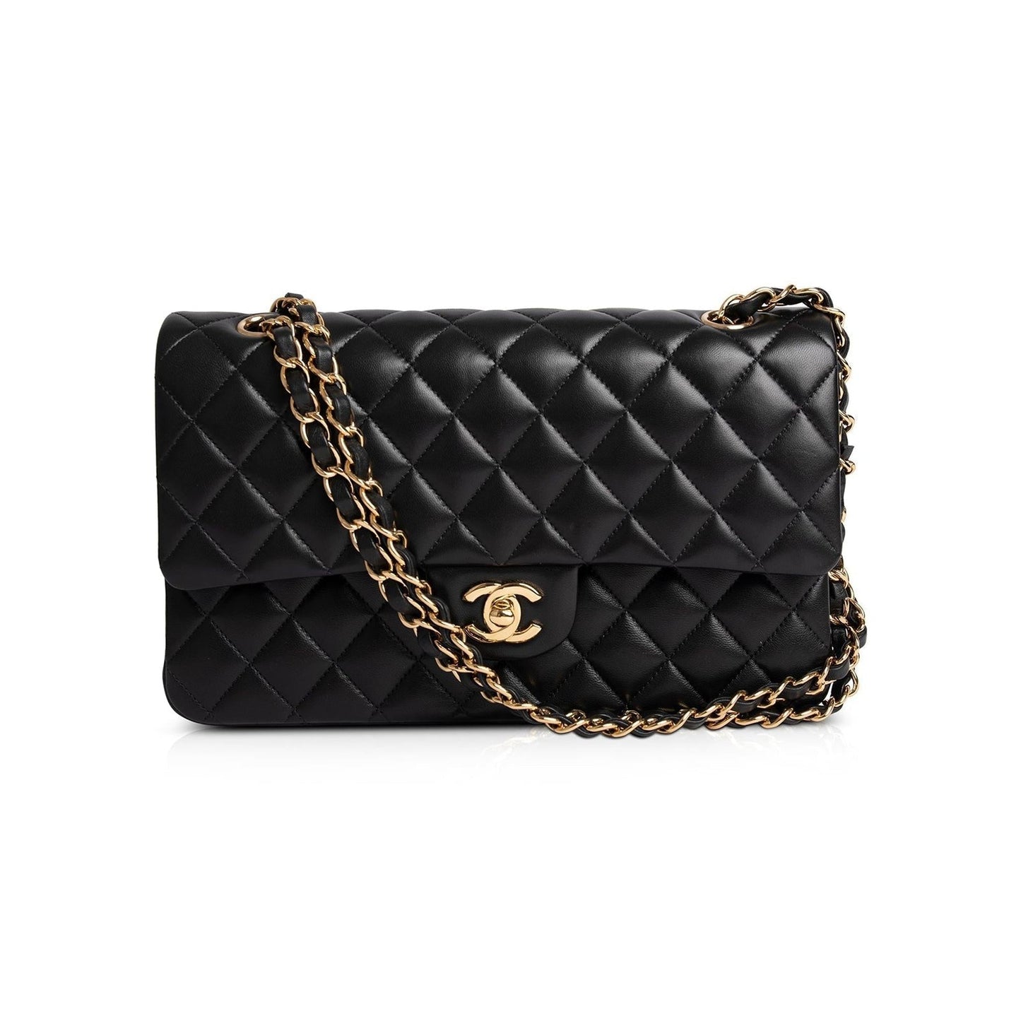 Chanel Classic Double Flap Lambskin Black Travel Bag 3
